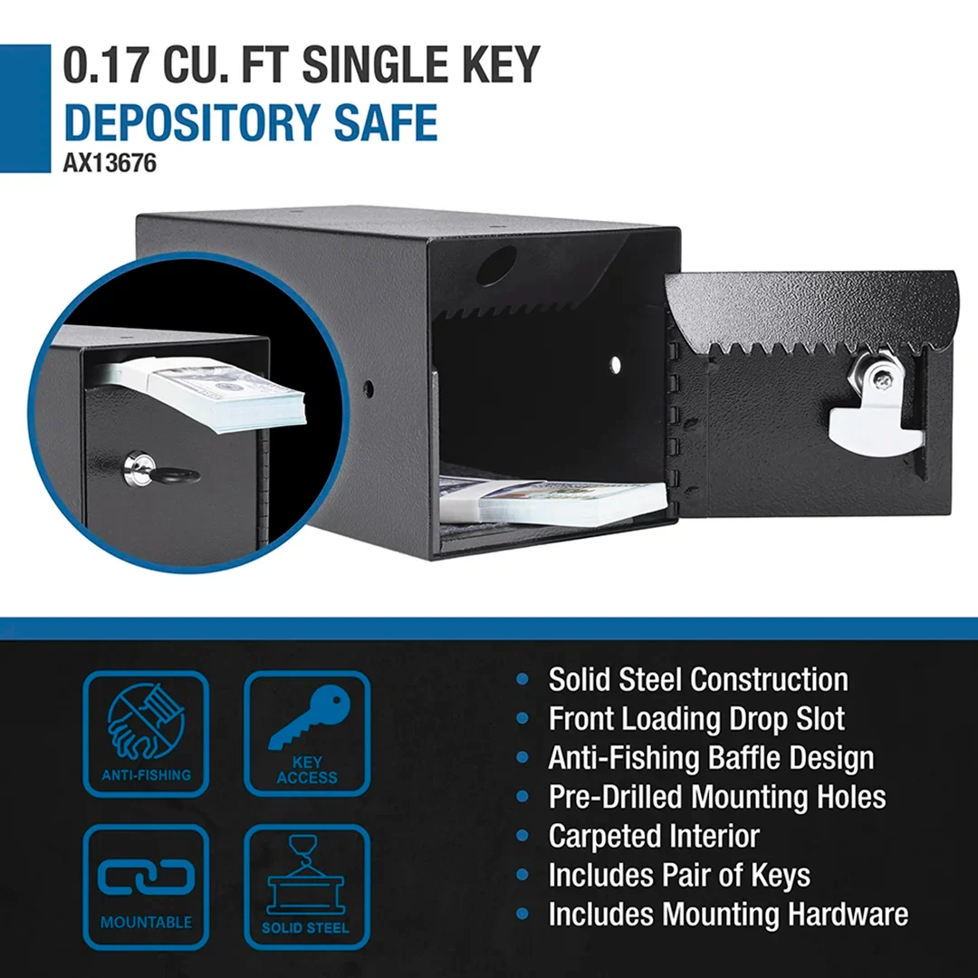 0.17 Cu. ft Single Key Depository Safe | AX13676 - Image 7