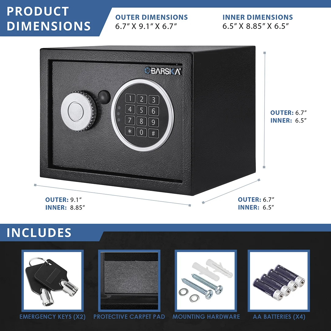 0.22 Cu. ft Digital Keypad Security Safe | AX13942 - Image 8