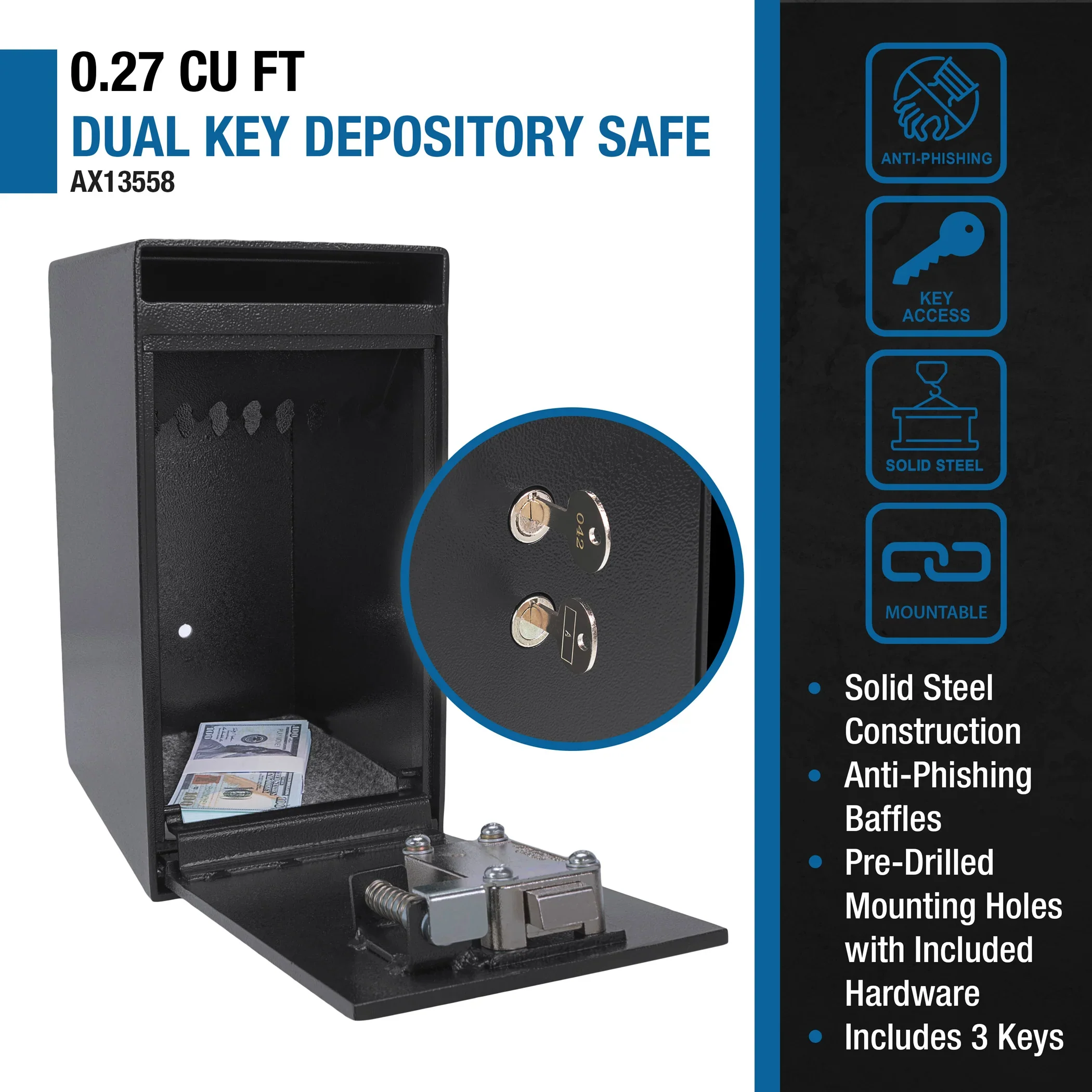 0.27 Cu. ft Dual Key Depository Safe | AX13558 - Image 8