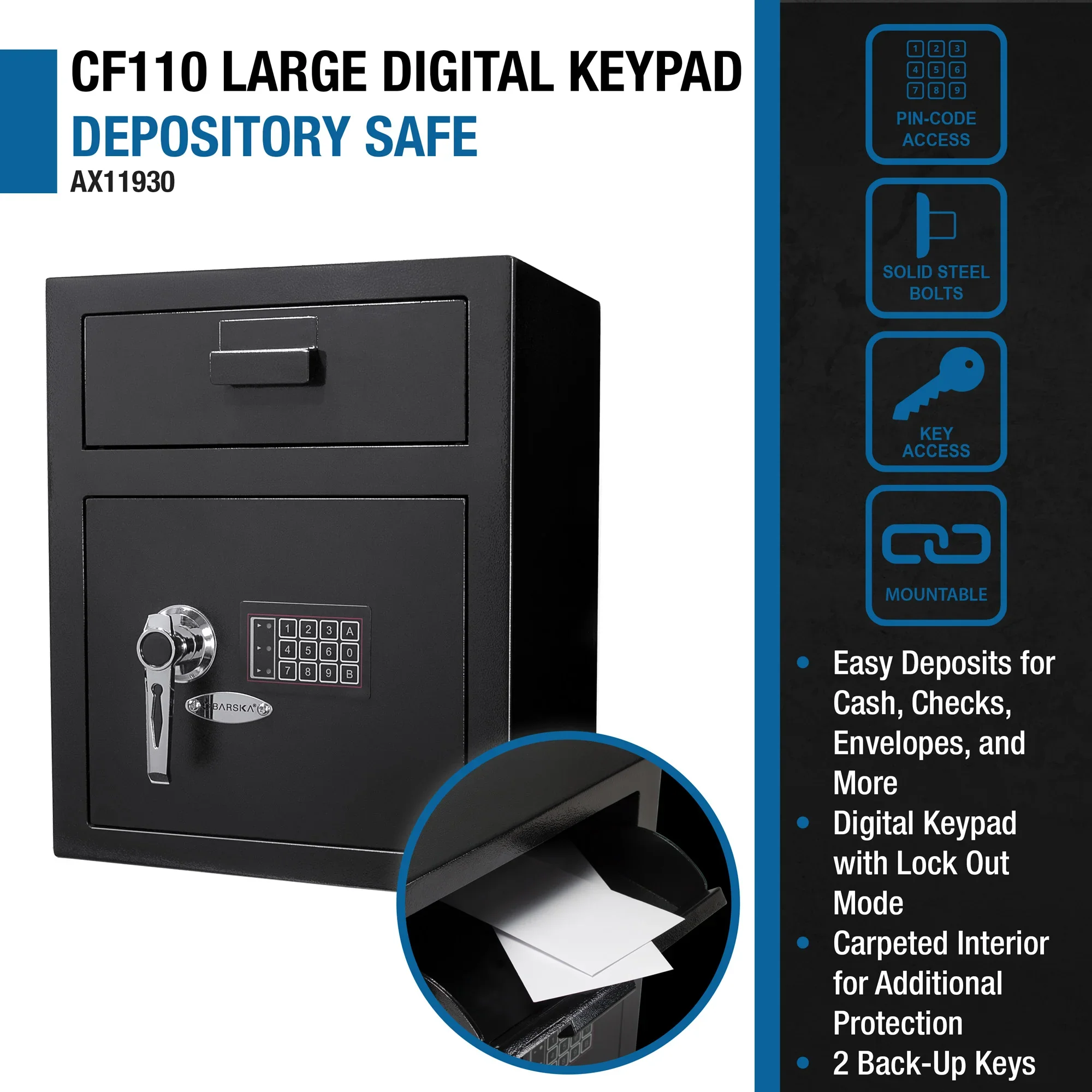 1.1 Cu. ft Keypad Depository Safe | AX11930 - Image 10