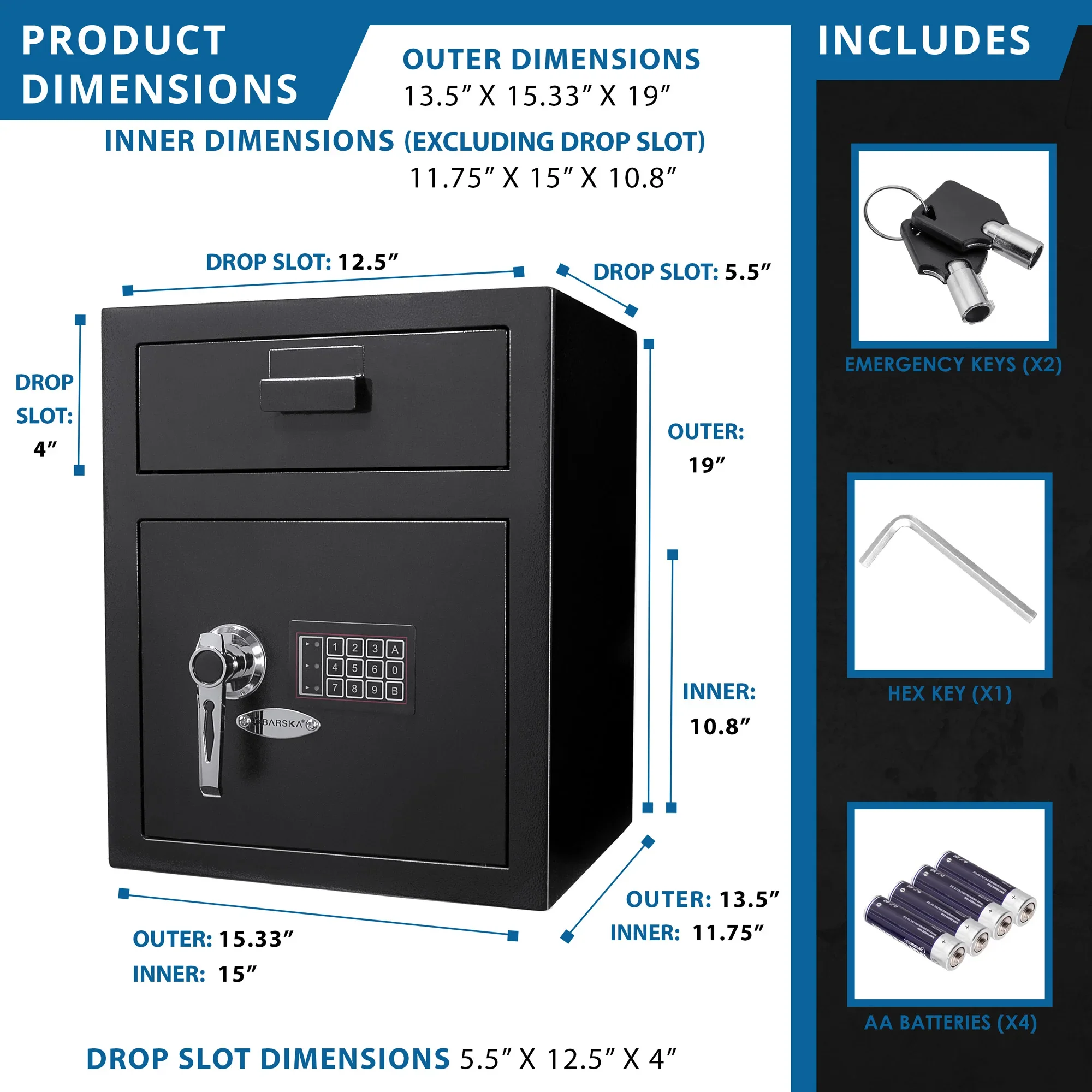 1.1 Cu. ft Keypad Depository Safe | AX11930 - Image 9