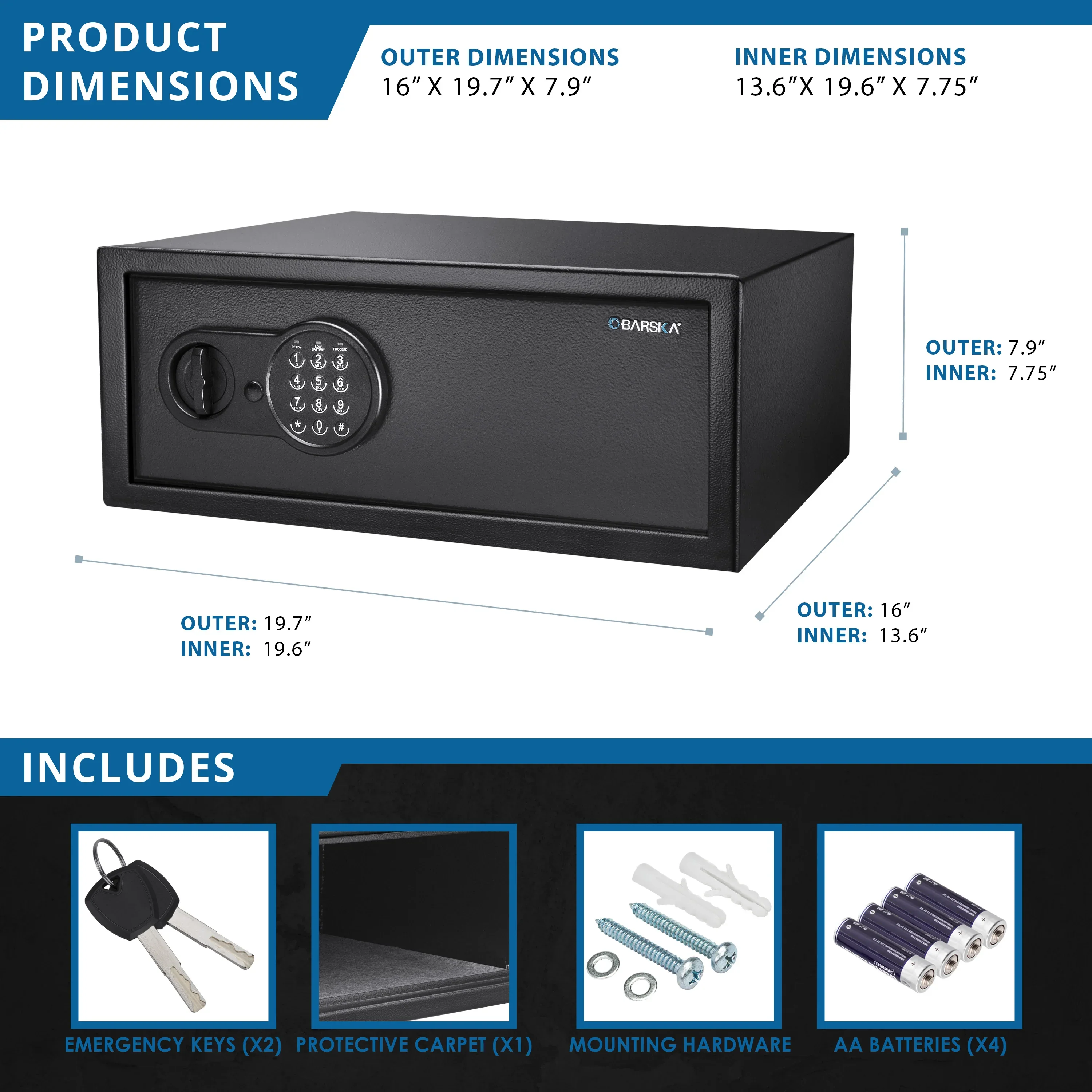 1.2 Cu. ft Digital Keypad Security Safe | AX13090 - Image 7