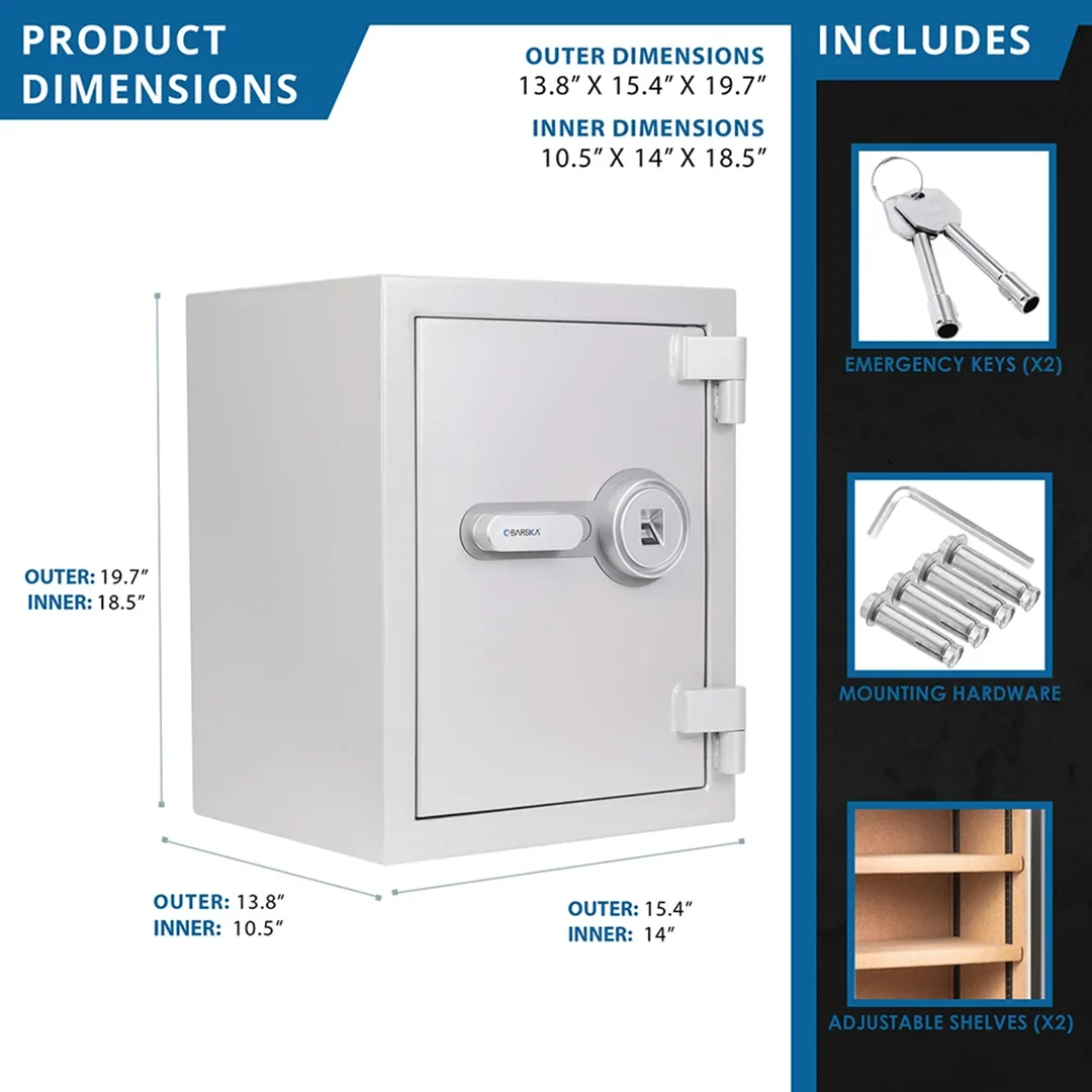 1.64 Cu. ft Biometric Fireproof Security Safe, Grey | AX13494 - Image 10