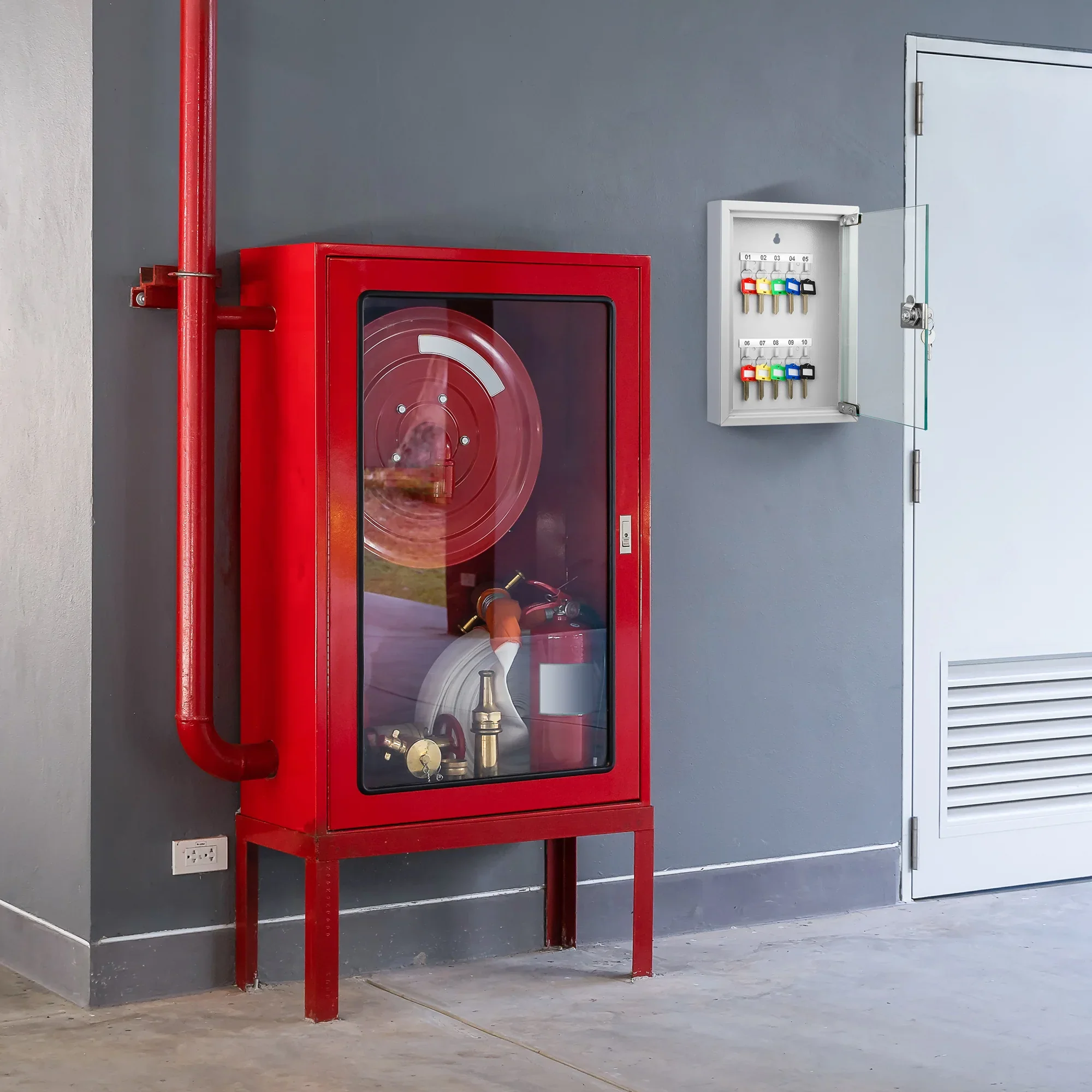 10 Capacity Fixed Position Key Cabinet with Glass Door | CB12986 - Image 8