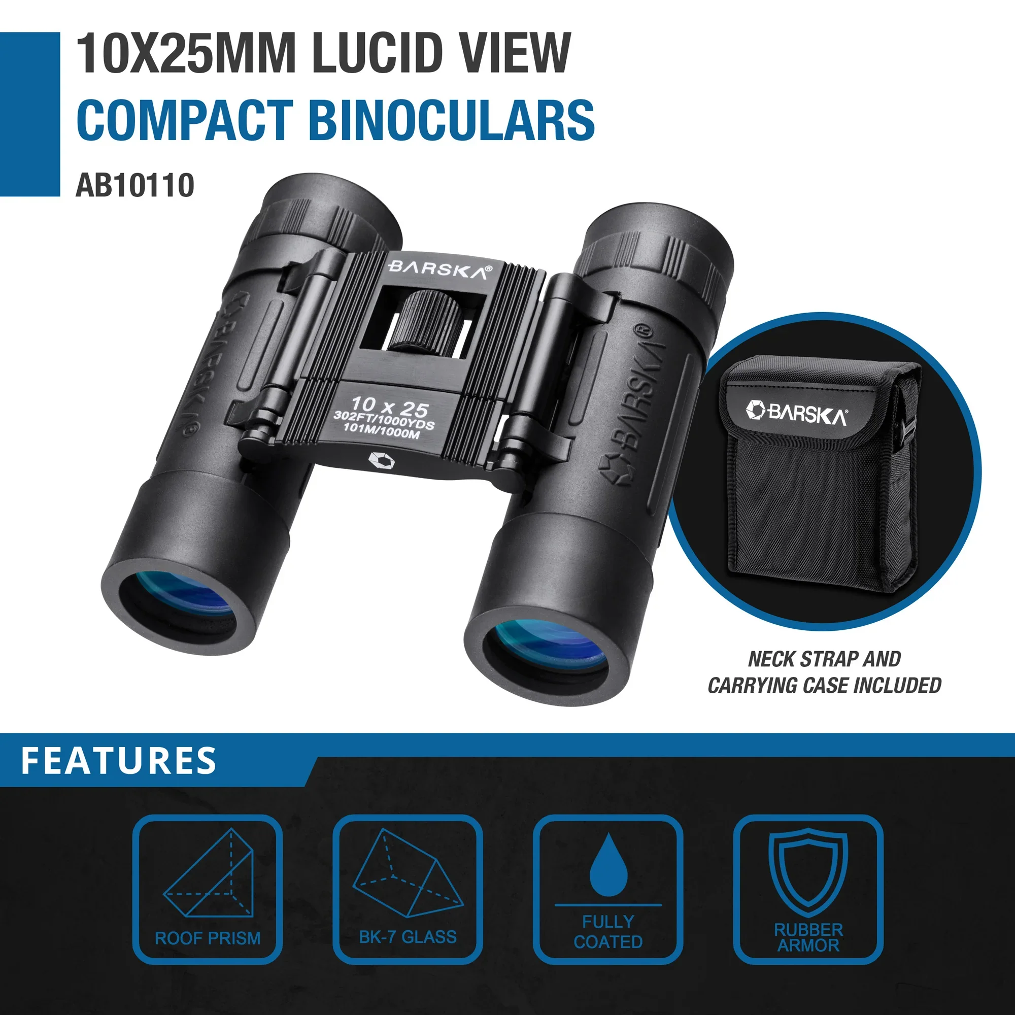 10x25mm Lucid View Compact Binoculars, 1st Gen | AB10110 - Image 7