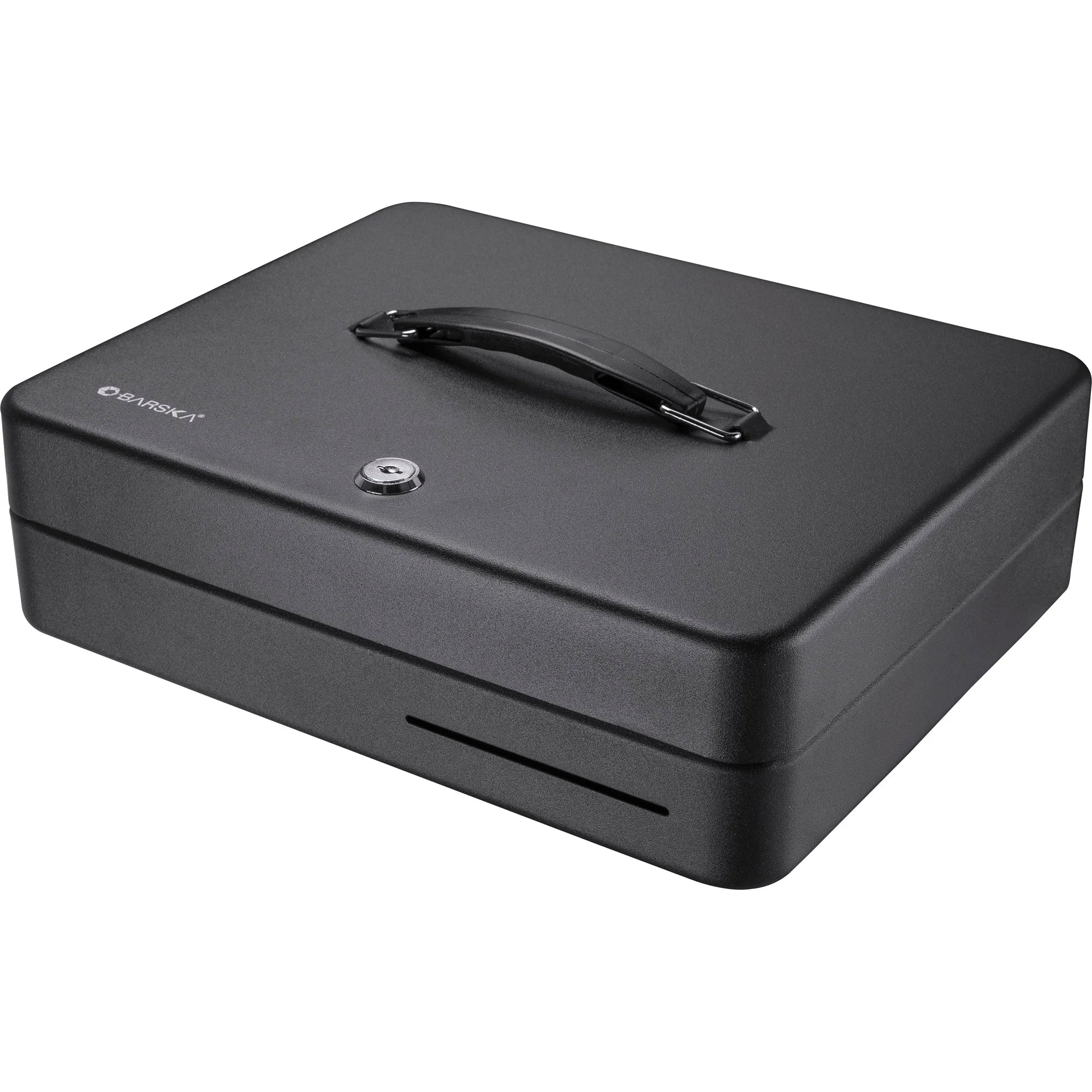 Fold Out Cash Box with Five Compartment Tray, Bill Holder, and Drop Slot with Key Lock | CB13052 - Image 2