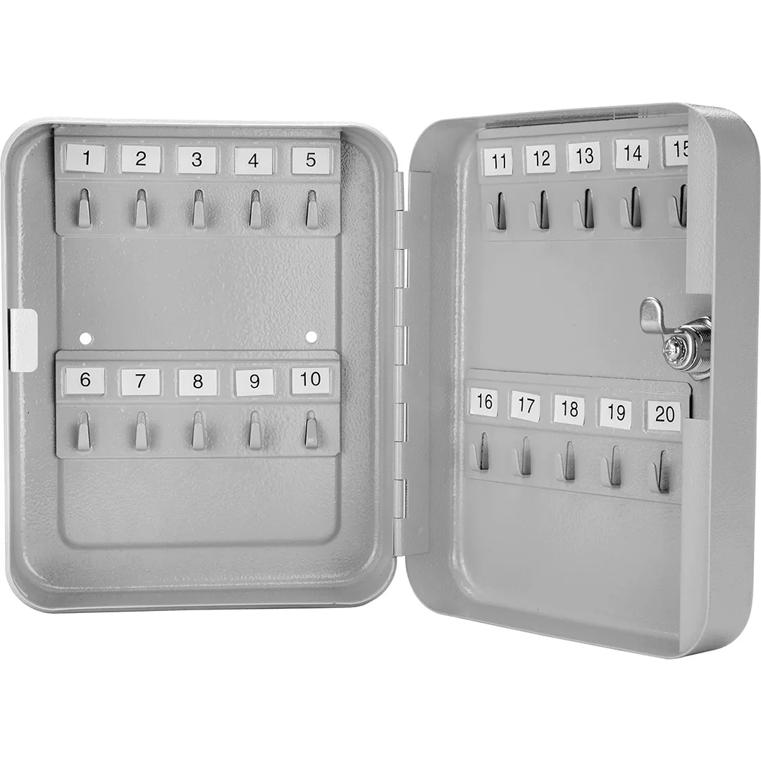 20 Capacity Fixed Position Key Cabinet with Key Lock, Grey | CB12482 - Image 10