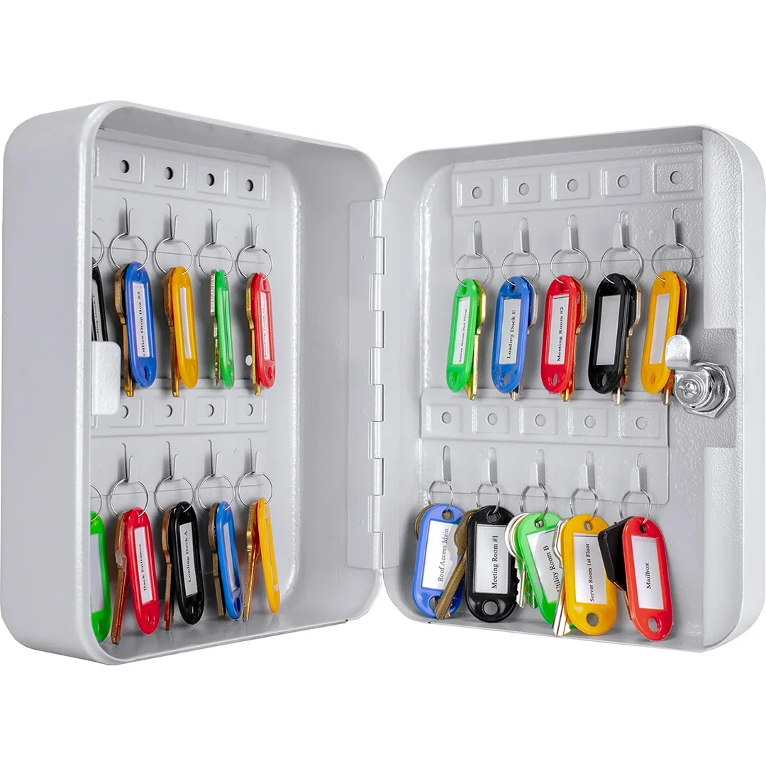 20 Capacity Fixed Position Key Cabinet with Key Lock, Grey | CB12482 - Image 11