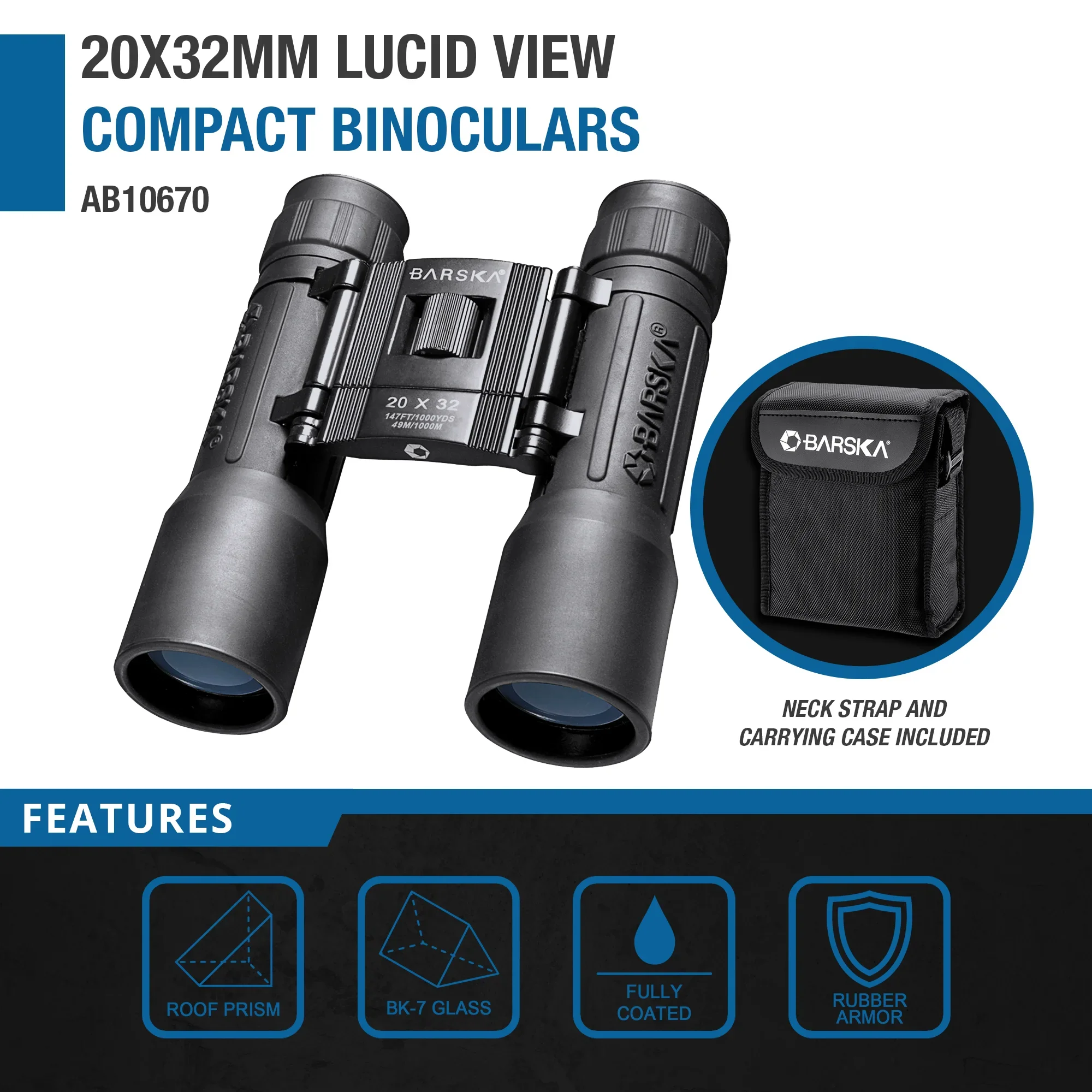20x32mm Lucid View Compact Binoculars, 1st Gen | AB10670 - Image 3