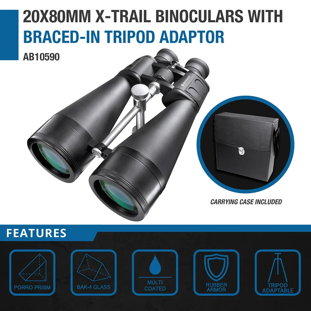 20x80mm X-Trail Binoculars with Braced-In Tripod Adaptor | AB10590 - Image 6
