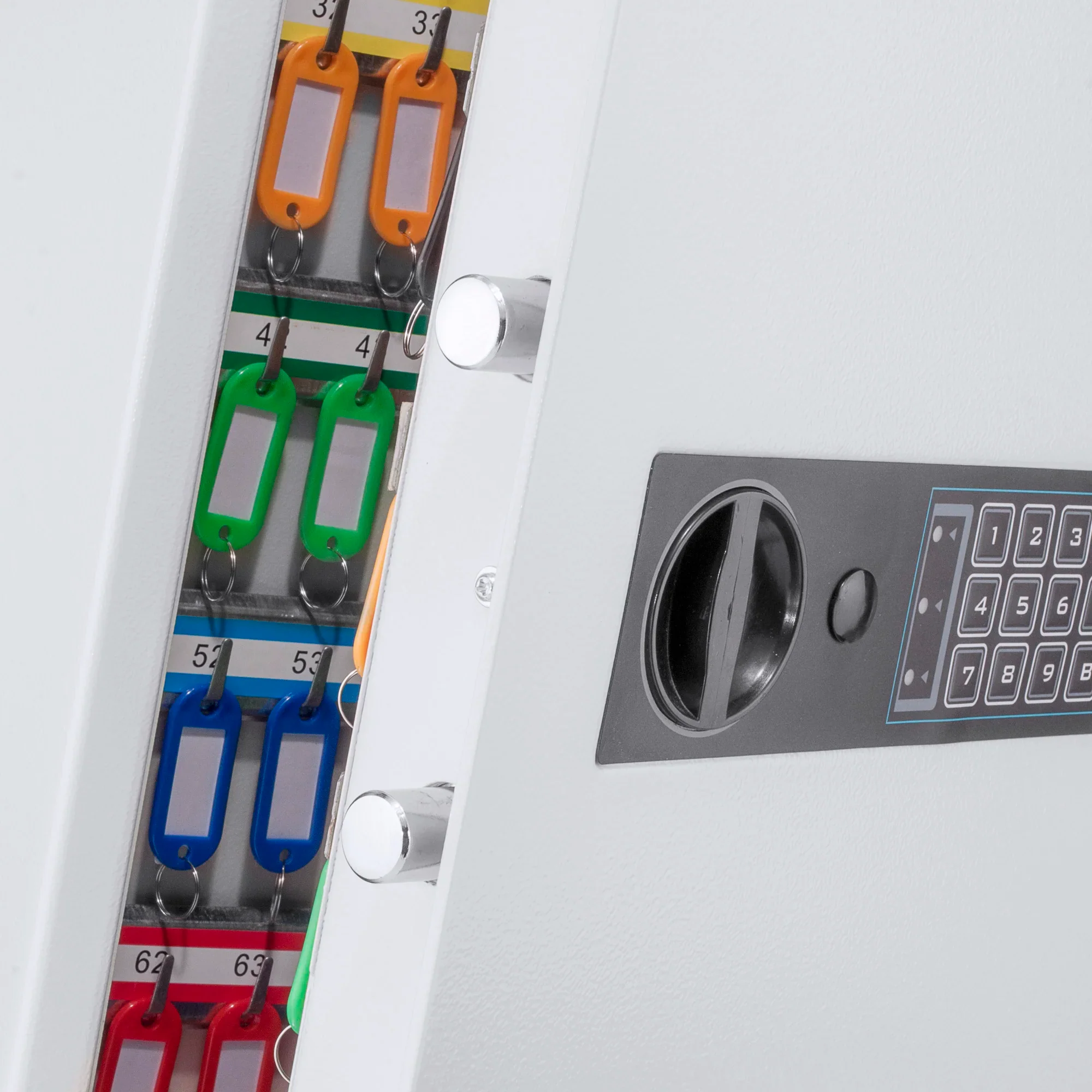 240 Capacity Adjustable Key Cabinet Digital Keypad Wall Safe, White | AX13368 - Image 3