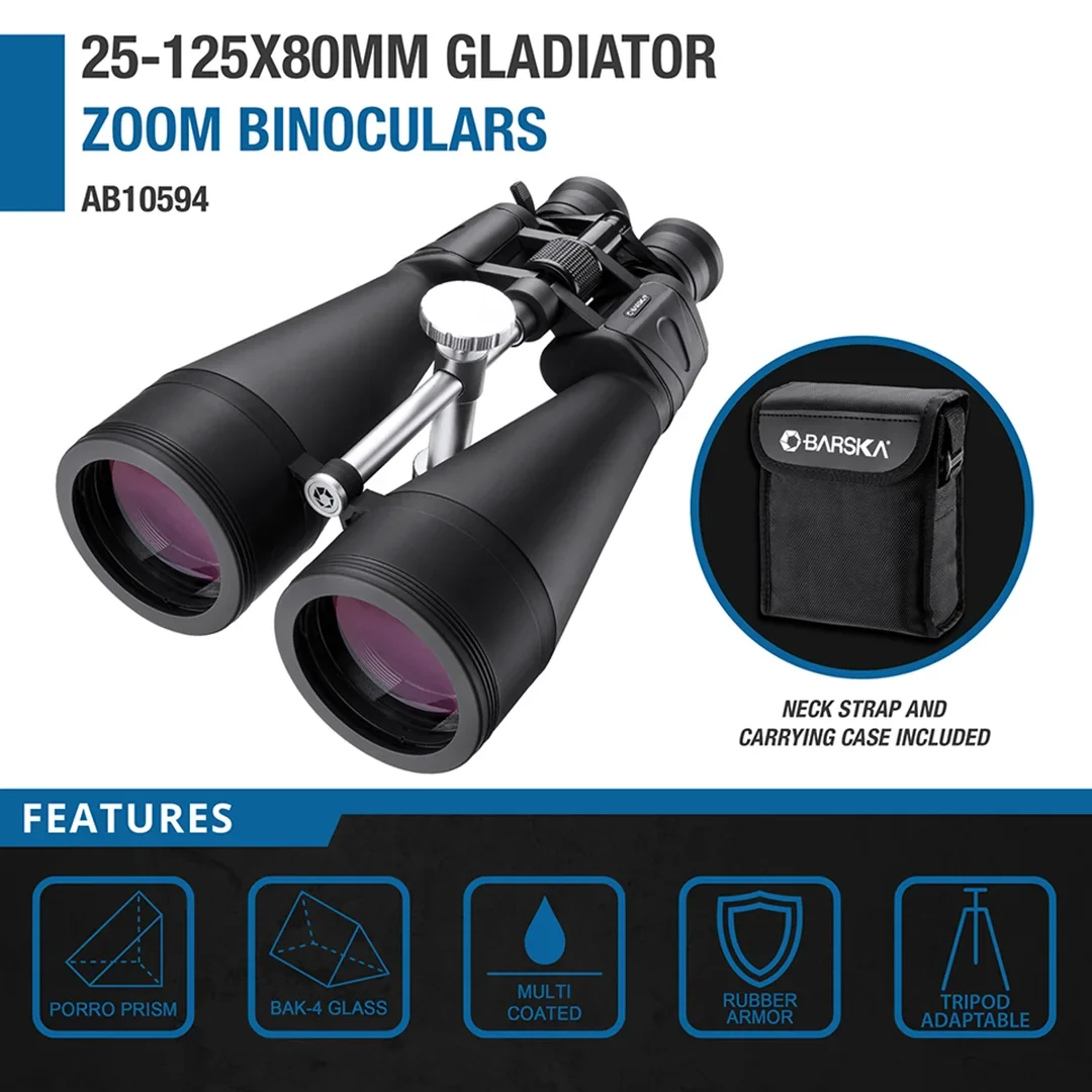 25-125x80mm Gladiator Long Distance Viewing Zoom Binoculars | AB10594 - Image 6