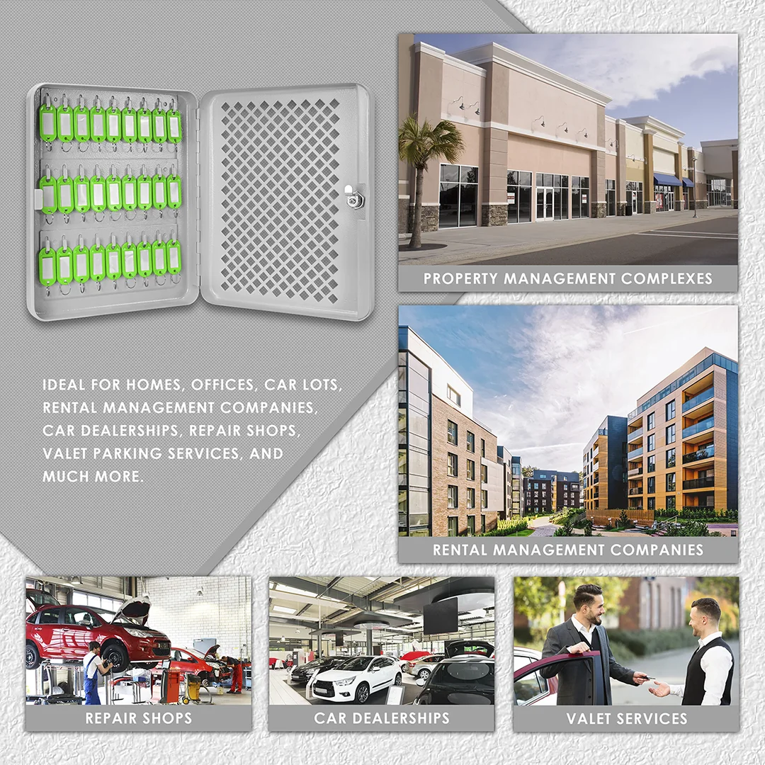27 Capacity Fixed Position Mesh Front Key Cabinet with Key Lock | CB13756 - Image 9