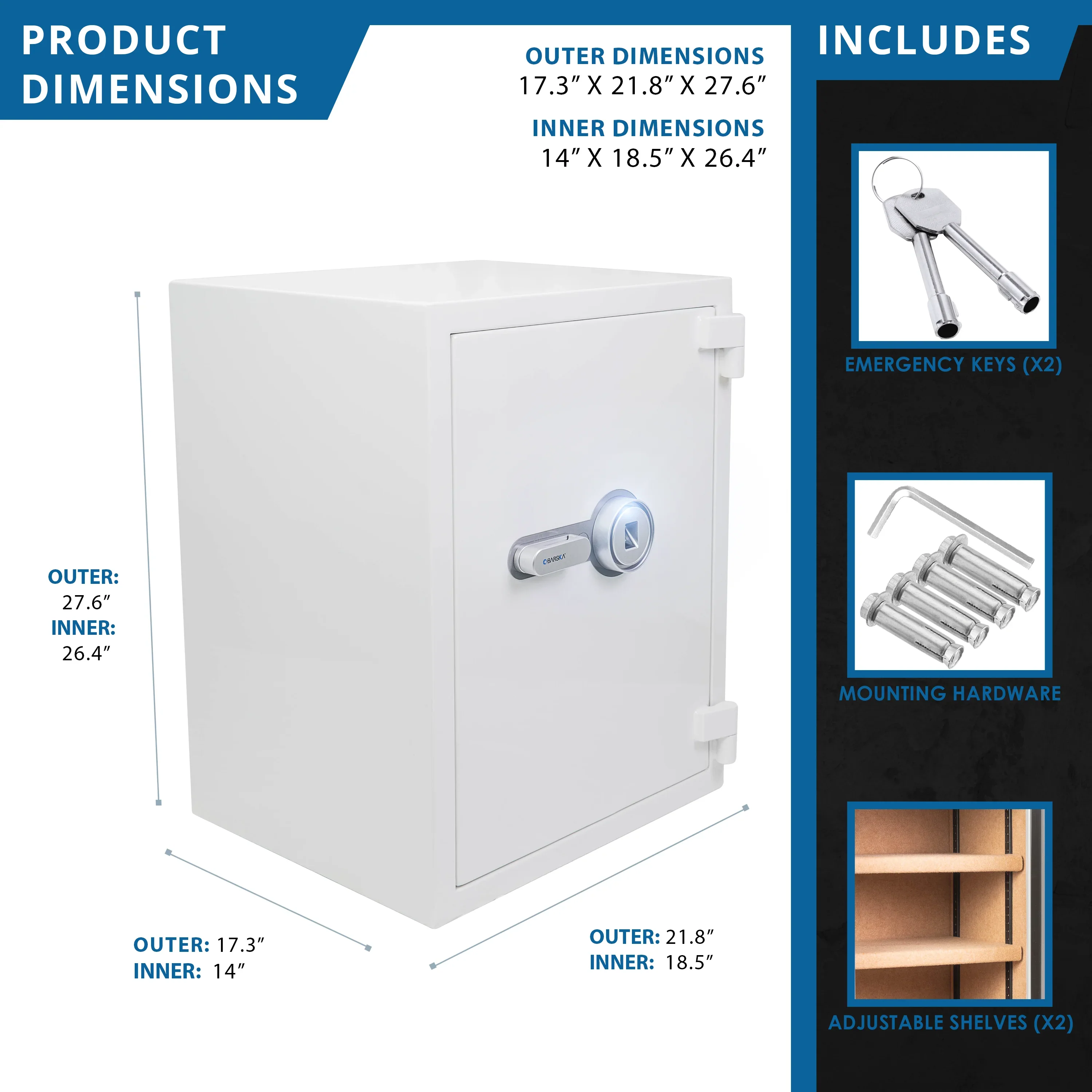 4.48 Cu. ft Biometric Fireproof Security Safe, White | AX13496 - Image 9