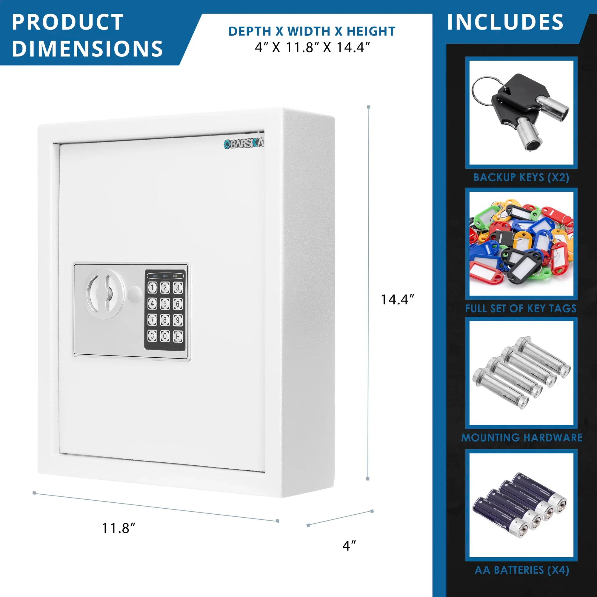 40 Capacity Fixed Position Key Cabinet Digital Keypad Wall Safe | AX13964 - Image 10