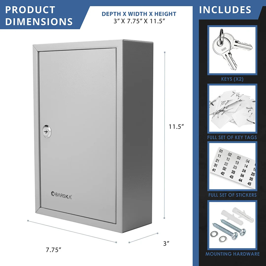 40 Capacity Fixed Position Key Cabinet with Key Lock, White Tags | CB13364 - Image 6