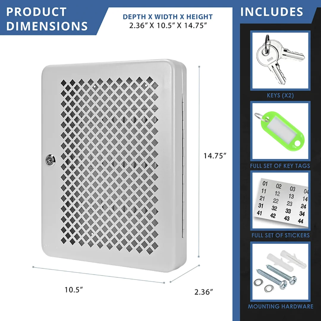40 Capacity Fixed Position Mesh Front Key Cabinet with Key Lock | CB13758 - Image 10