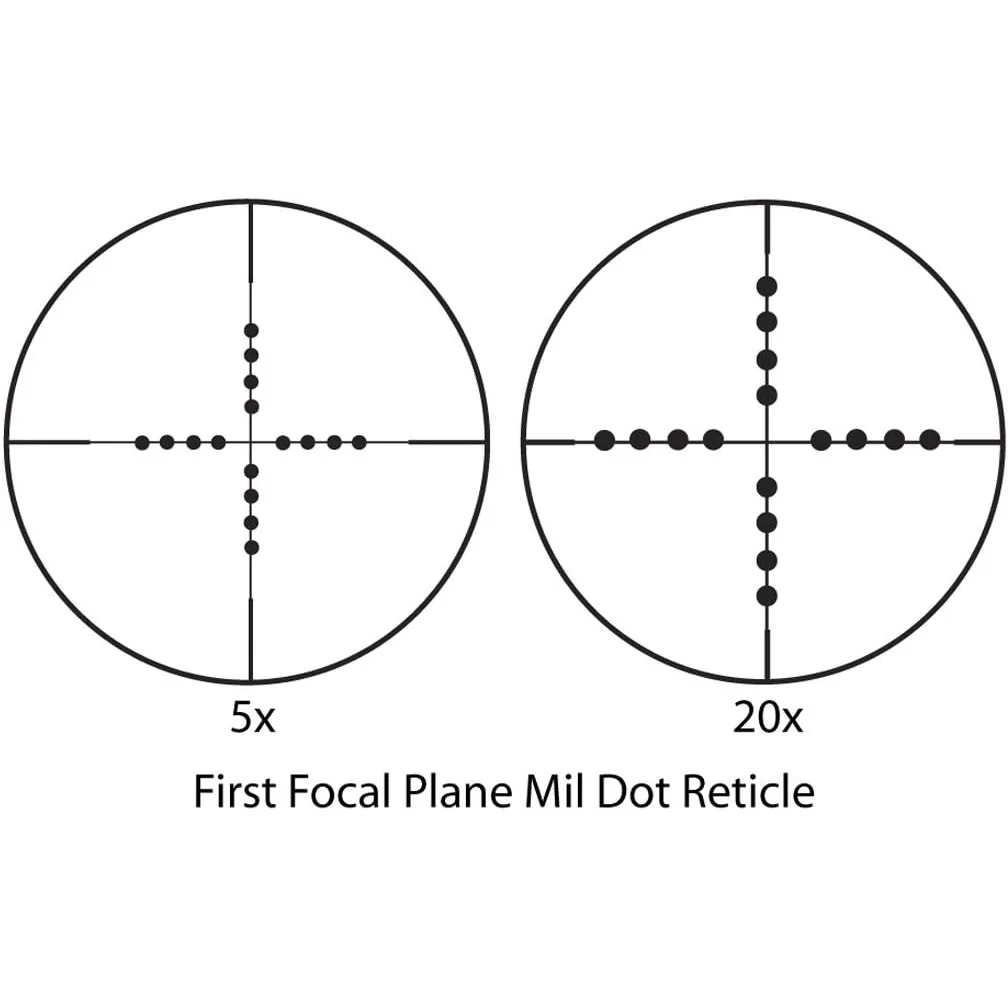 5-20x50mm Benchmark First Focal Plane Mil-Dot Rifle Scope with 3" Sun Shade | AC11200 - Image 2