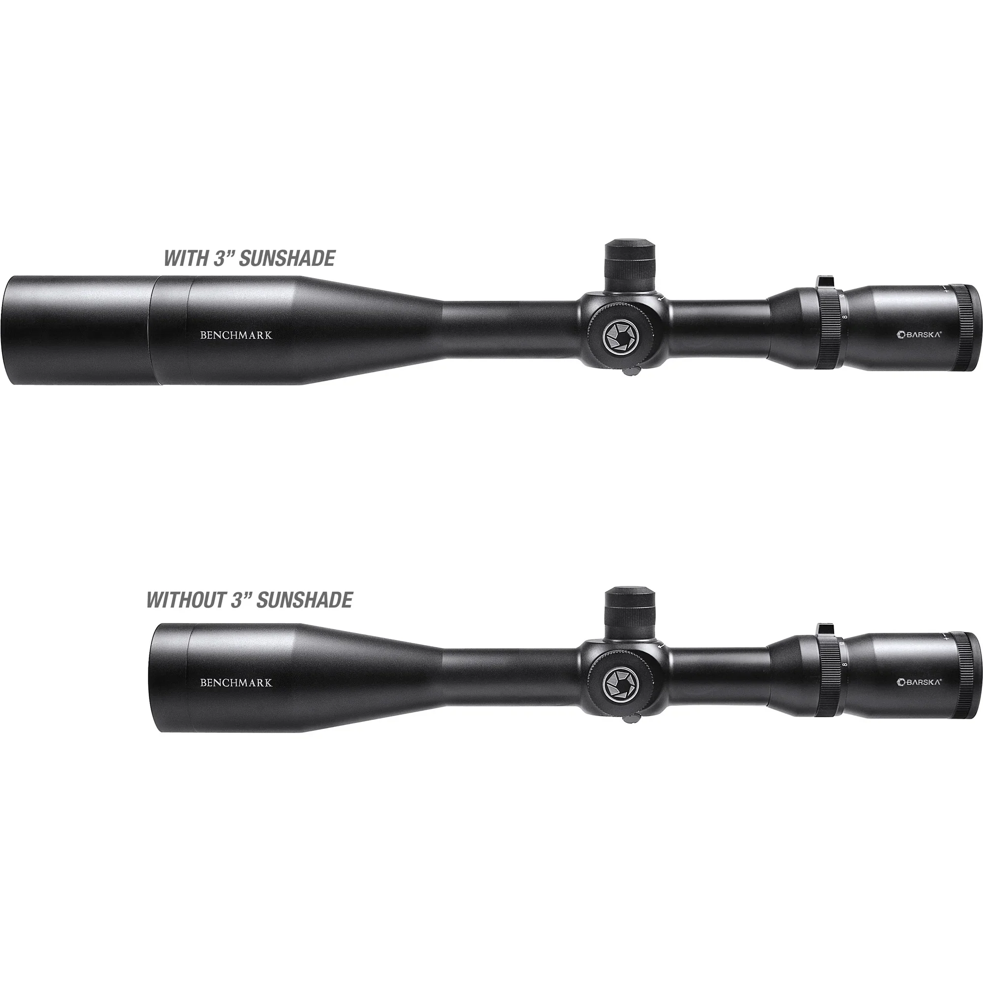 5-20x50mm Benchmark First Focal Plane Mil-Dot Rifle Scope with 3" Sun Shade | AC11200 - Image 7