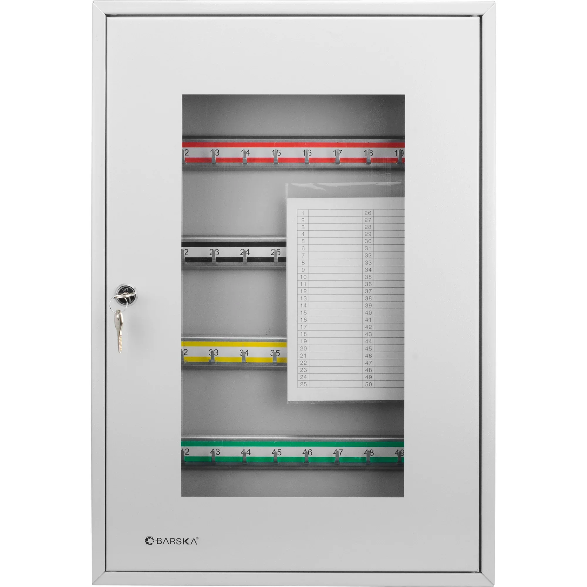 50 Capacity Adjustable Key Cabinet with Glass Door | CB12950 - Image 3