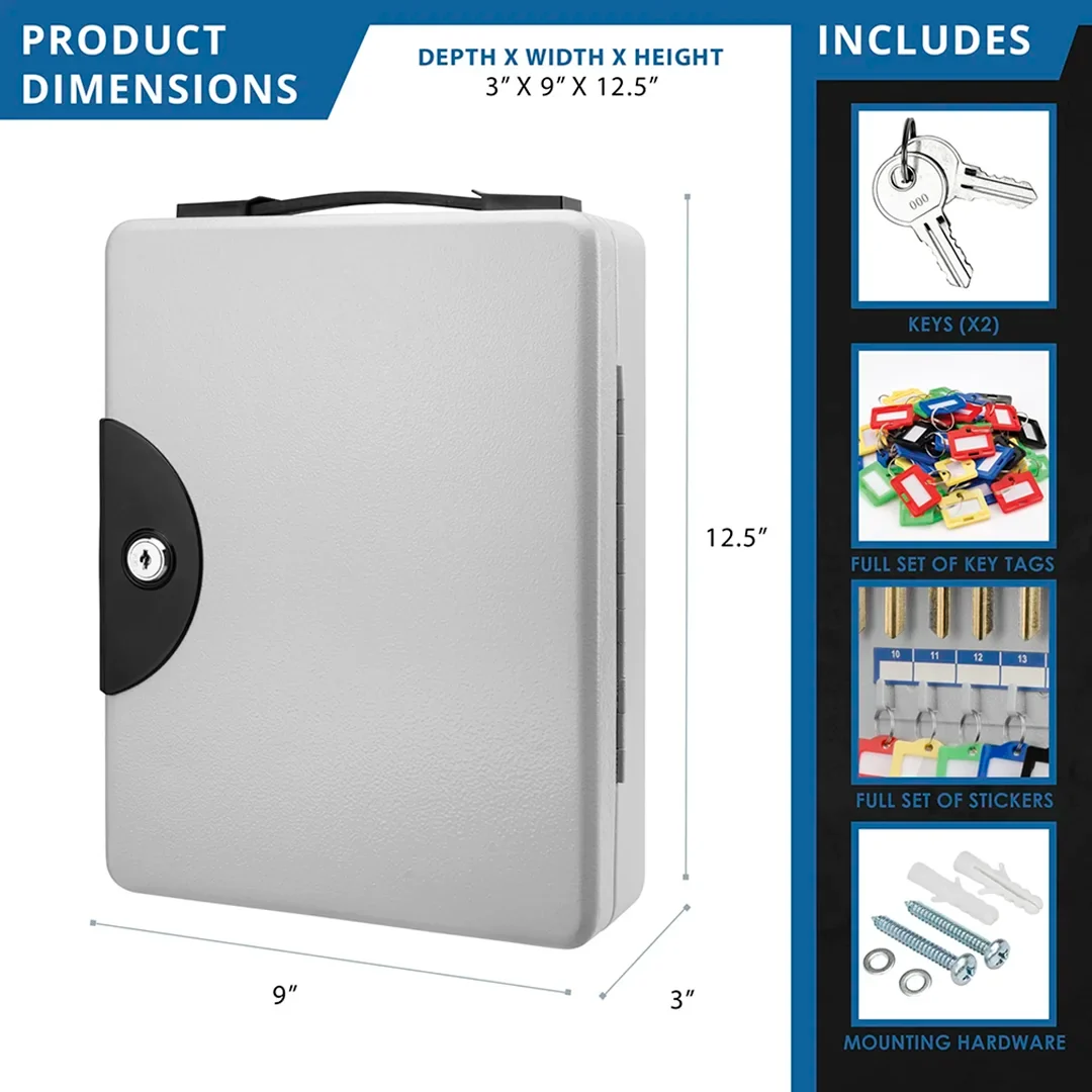 50 Capacity Portable Key Cabinet with Key Lock | CB12948 - Image 6