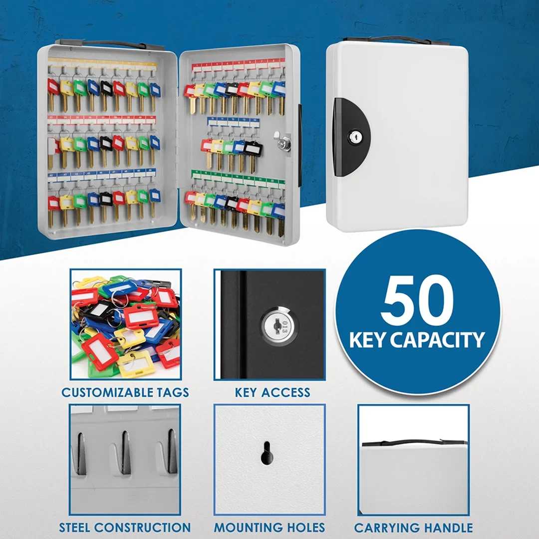 50 Capacity Portable Key Cabinet with Key Lock | CB12948 - Image 8