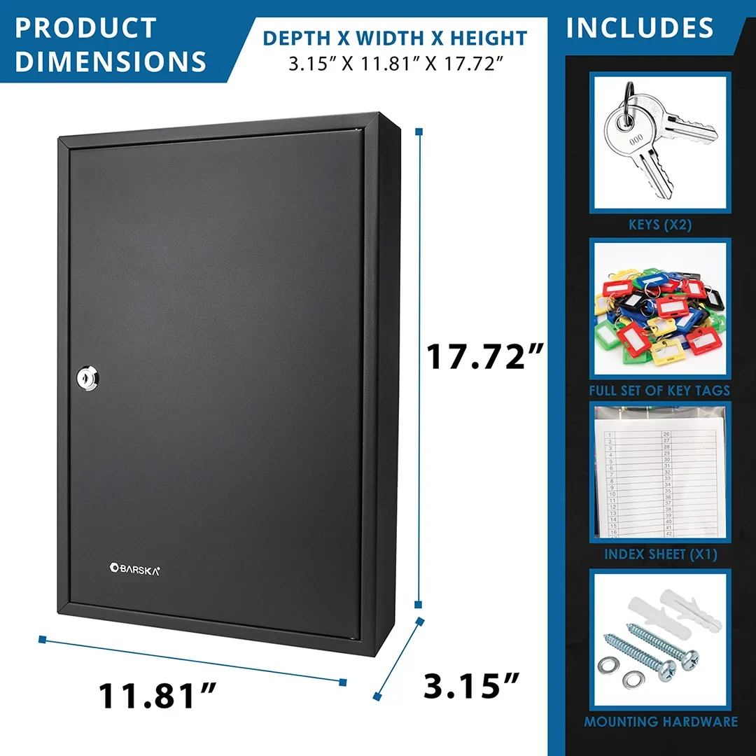 64 Capacity Adjustable Key Cabinet with Key Lock | CB12486 - Image 9