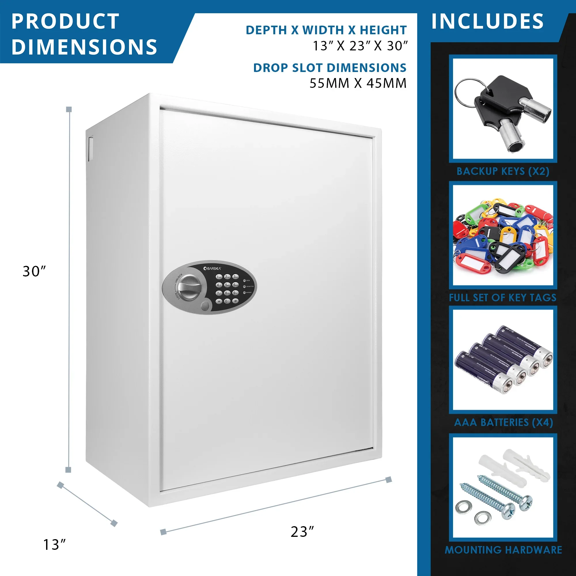 736 Capacity Adjustable Key Cabinet Digital Keypad Wall Safe | AX13500 - Image 10