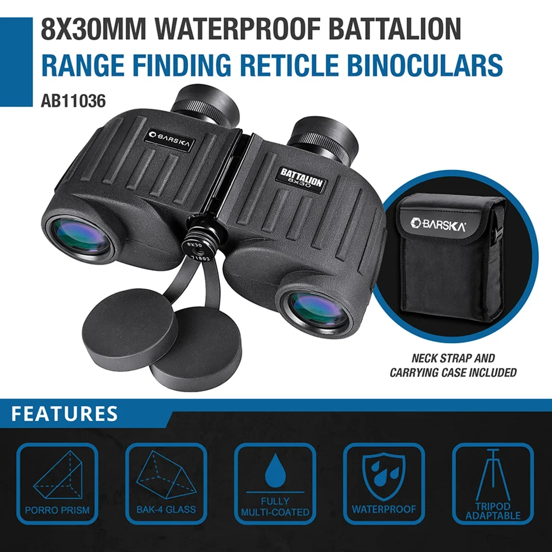 8x30mm Battalion Waterproof Range Finding Reticle Binoculars | AB11036 - Image 3