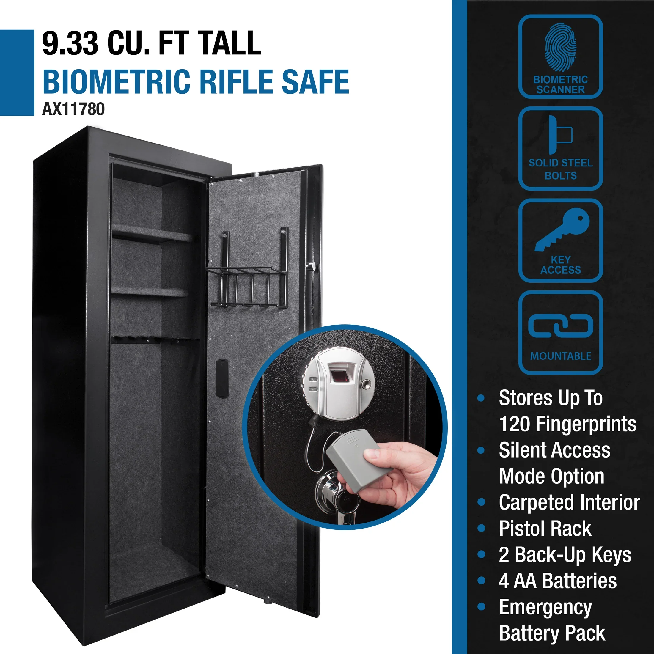9.34 Cu. ft Biometric Safe | AX11780 - Image 7