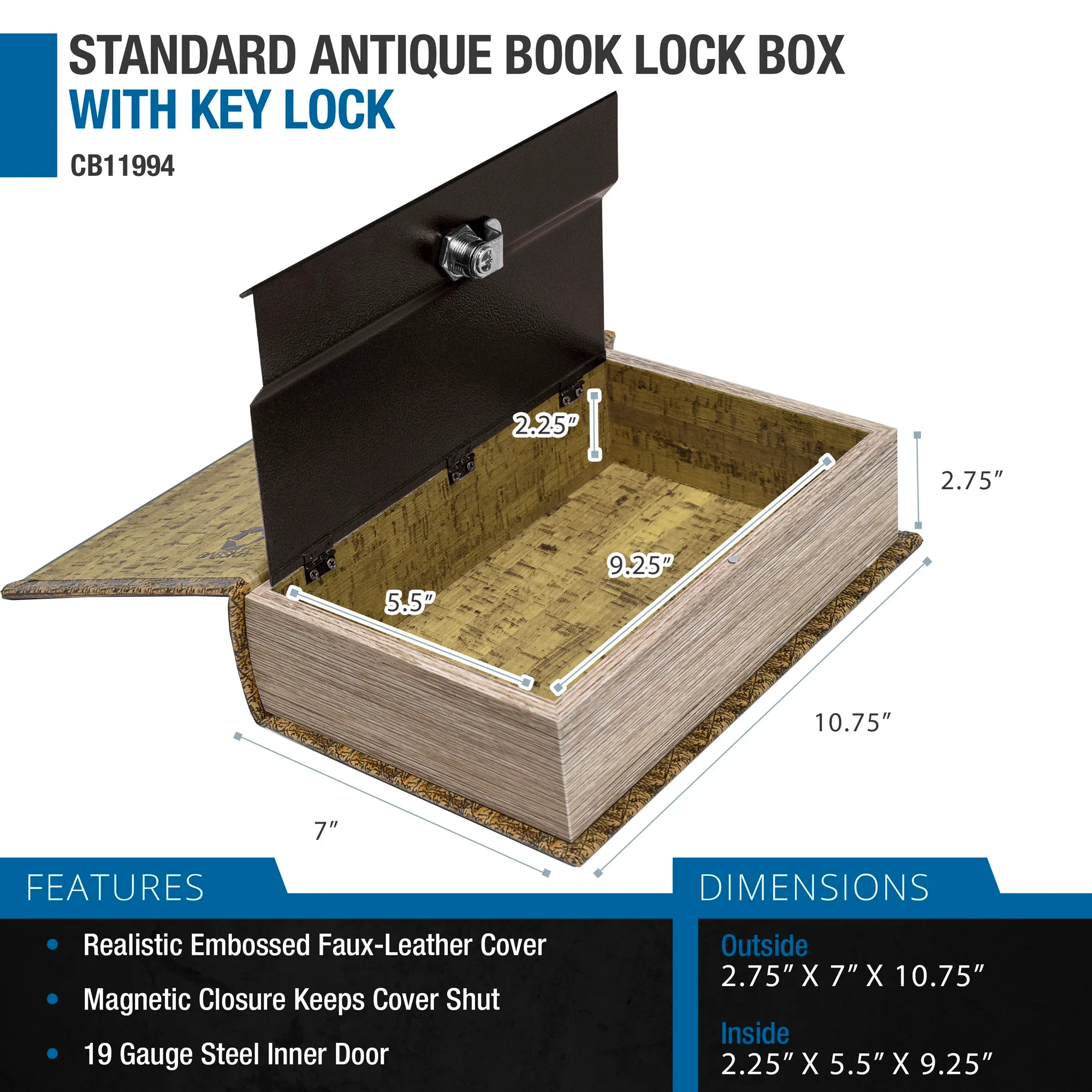 Antique Map Book Lock Box | CB12480 - Image 3