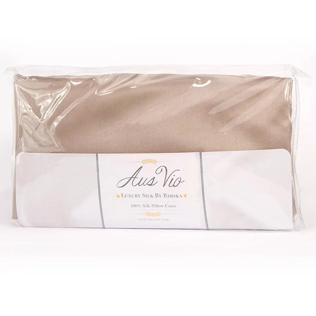 Aus Vio 100% Natural Charmeuse Silk Satin Luxurious Pillowcase, King/California King, Pebble Color | BM12086 - Image 3