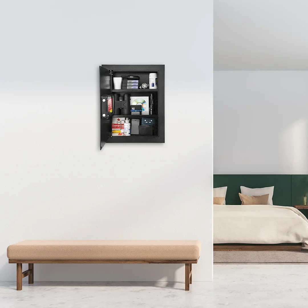 0.52 Cu. ft Black Biometric Wall Safe, Right Opening AX12038 | Left Opening AX13034 - Image 22