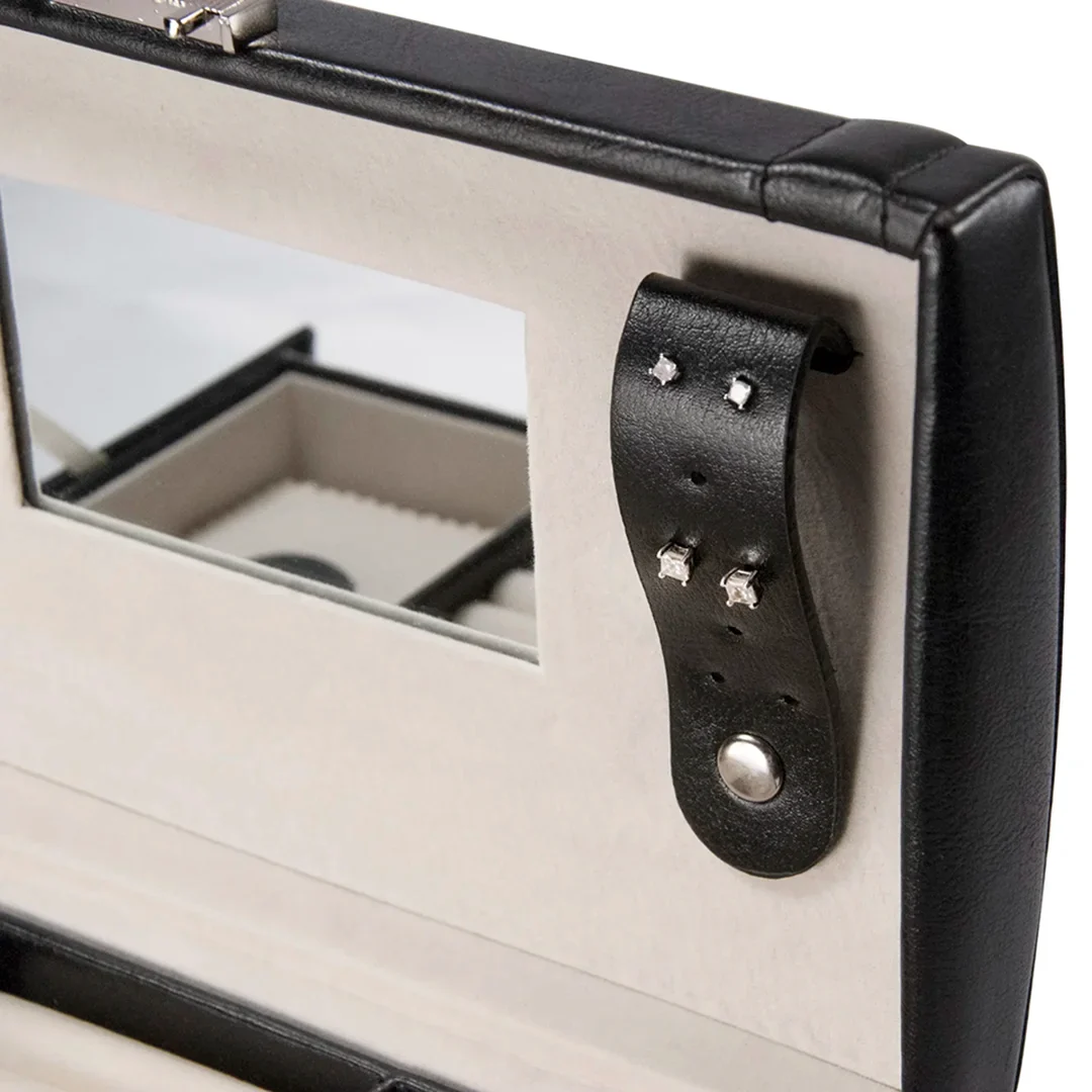 Cheri Bliss Vegan Leather Jewelry Case with Drawer, Key Lock, and Carry Handle | BF11974 - Image 5