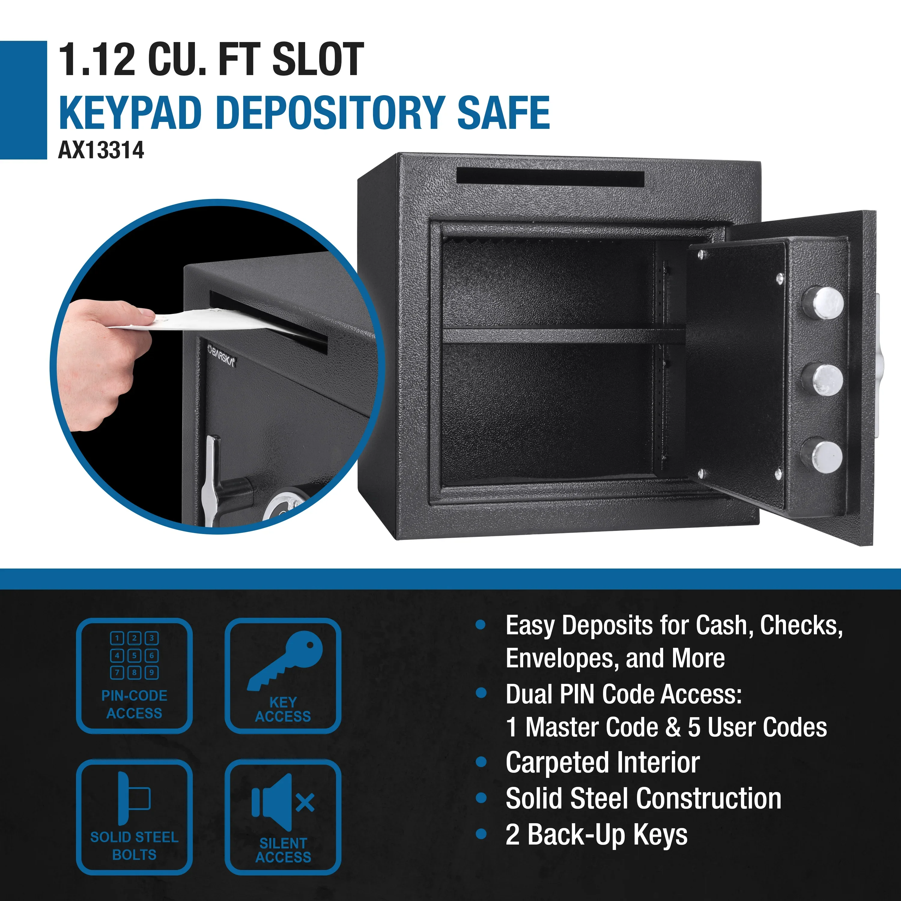 1.12 Cu. ft Keypad Depository Safe | AX13314 - Image 8