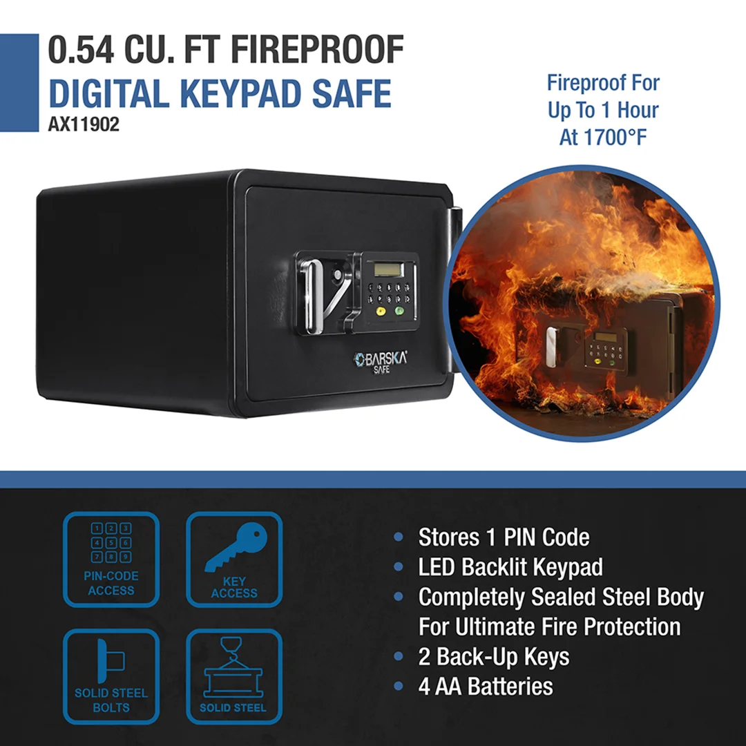 0.54 Cu. ft Fireproof Digital Keypad Safe | AX11902 - Image 6