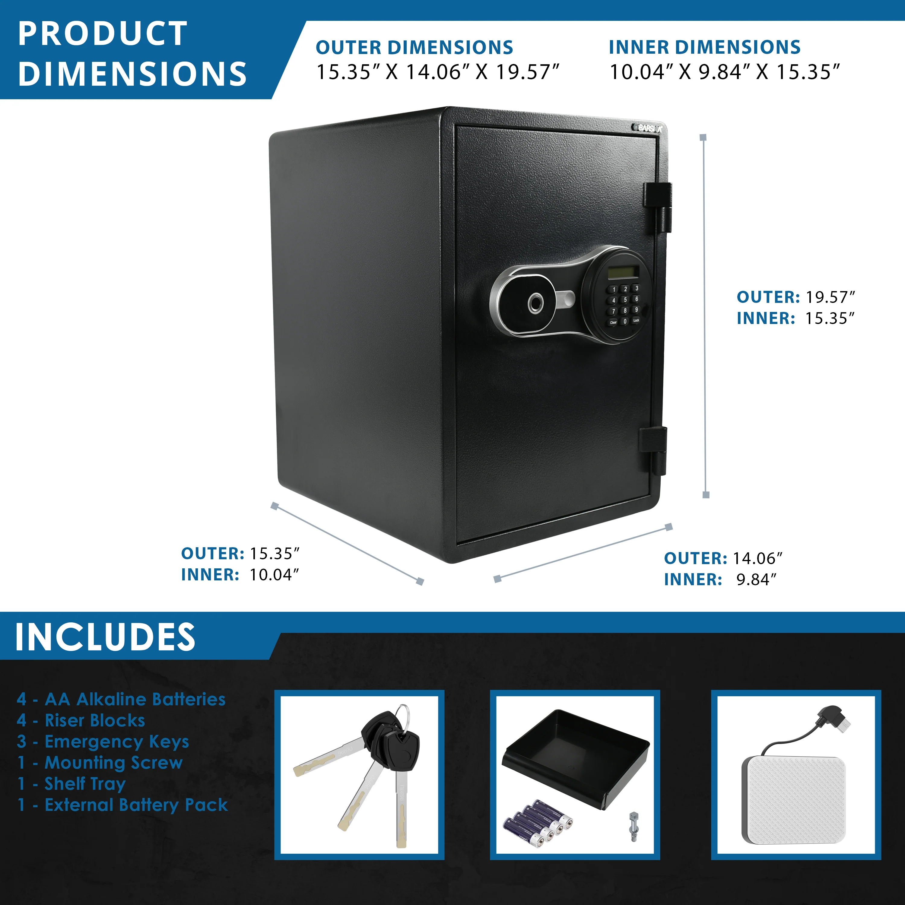 FV PRO 500 Biometric Keypad Fire Resistant Safe | AX14198 - Image 14