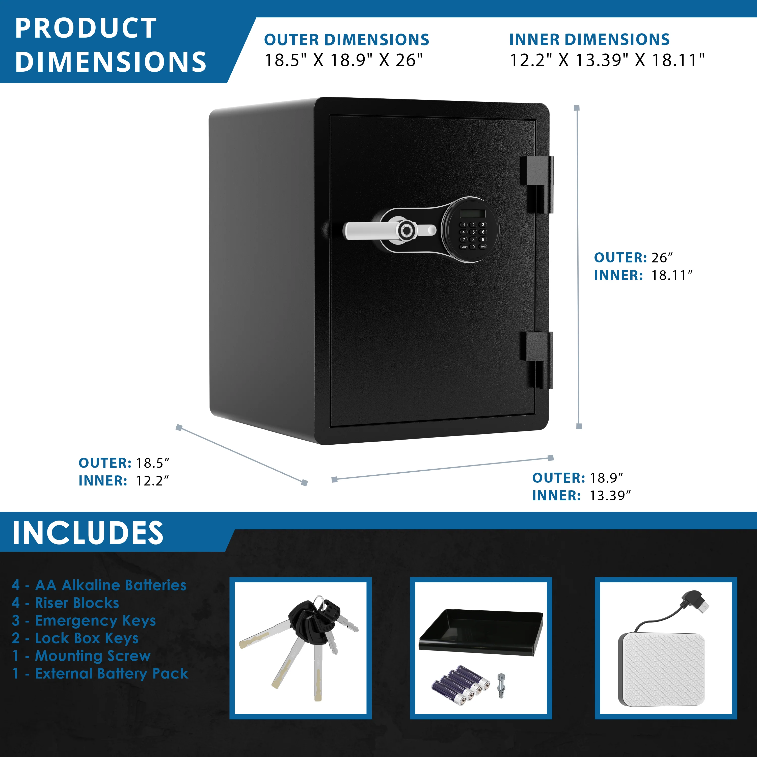 FV PRO 600 Biometric Keypad Fire Resistant Safe | AX14200 - Image 11