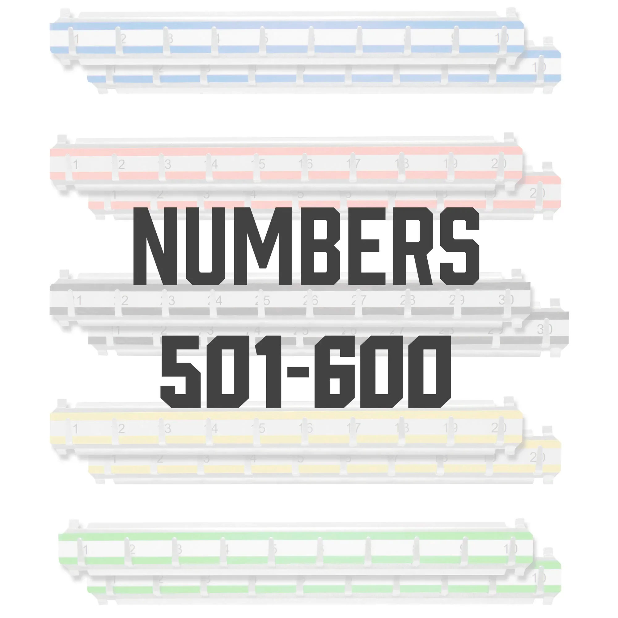 Number 501-600 Labeled Key Racks with Hooks for Adjustable Key Cabinets | AF13692 - Image 2