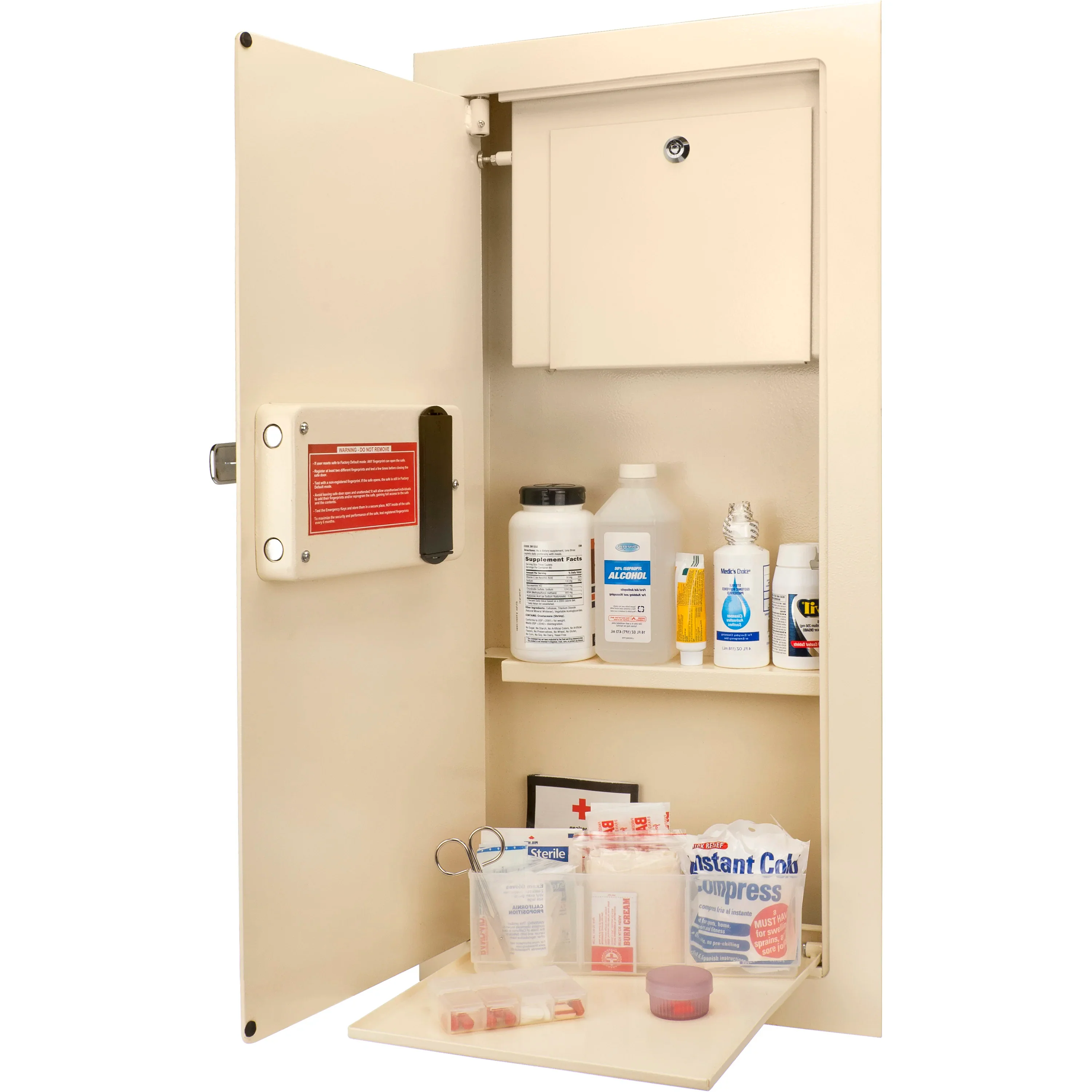 Large Beige Biometric Wall Safe, Right Opening  AX12408 | Left Opening AX12880 - Image 17