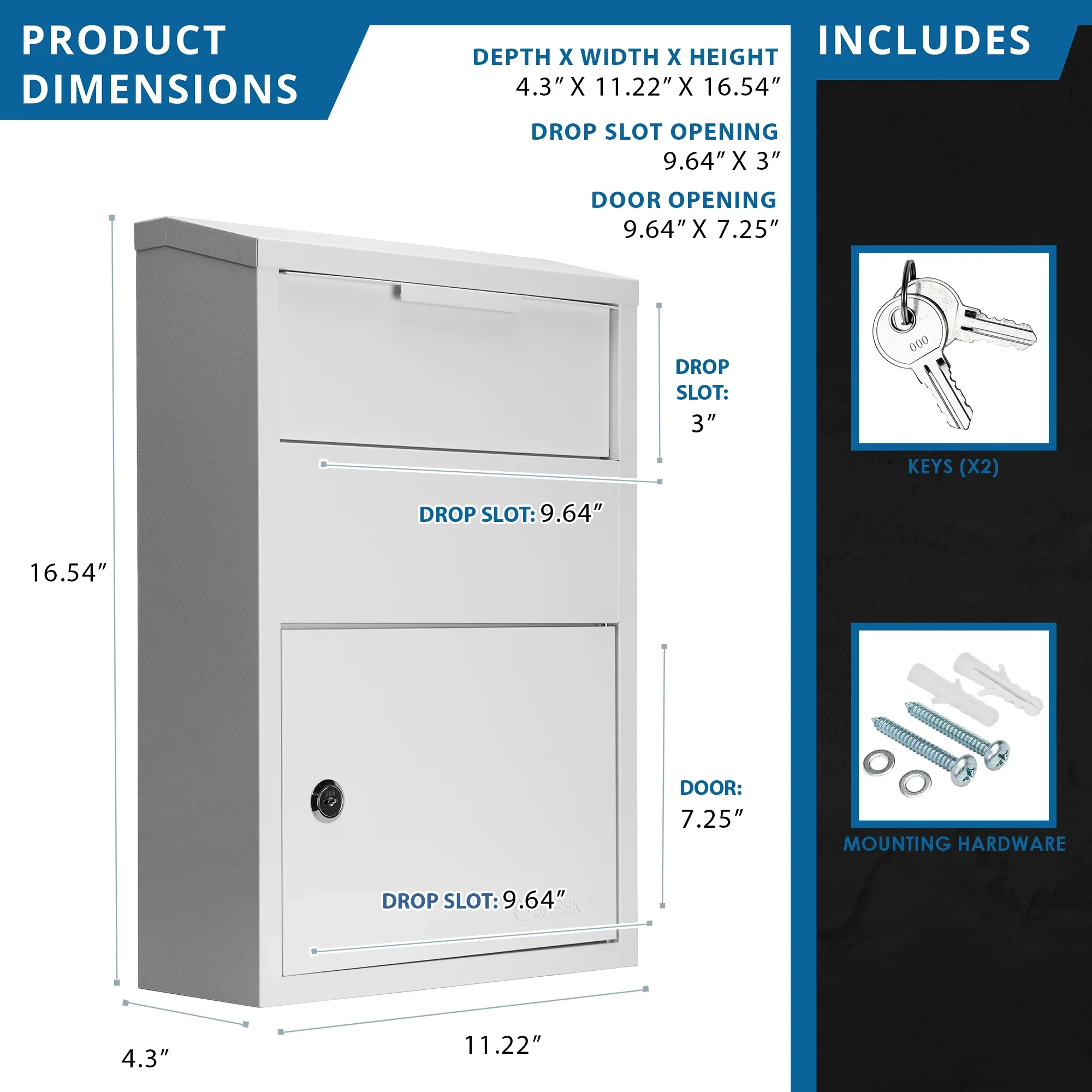Large Locking Wall Mount Drop Box | CB13956 - Image 7
