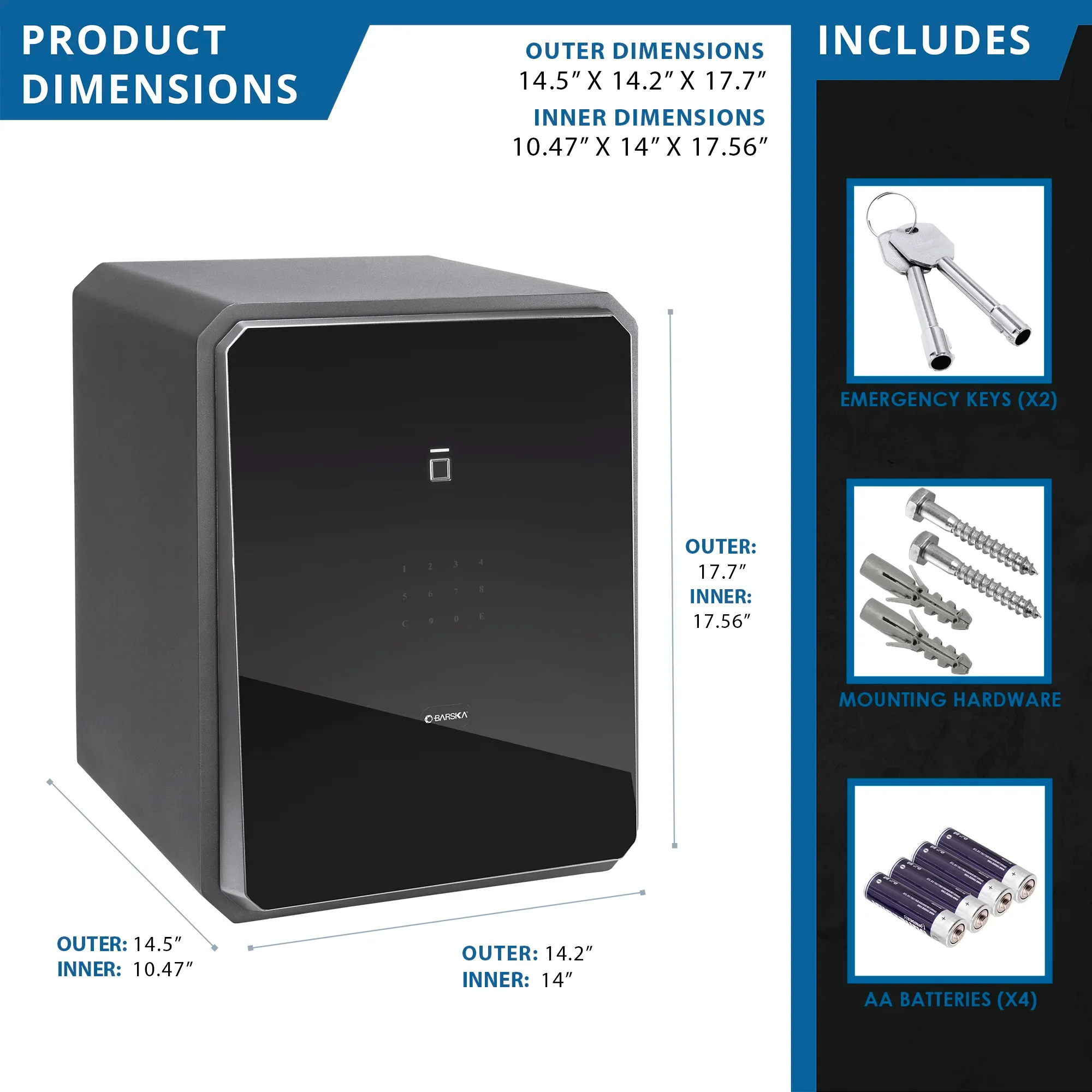 1.5 Cu. ft Touchscreen Biometric Keypad Security Safe | AX13936 - Image 9