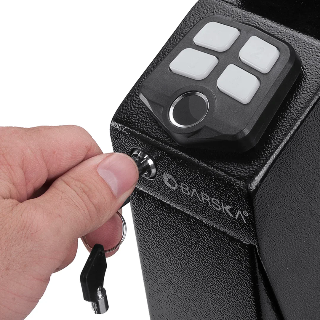 Quick Access Biometric Keypad Handgun Desk Safe | AX13092 - Image 4