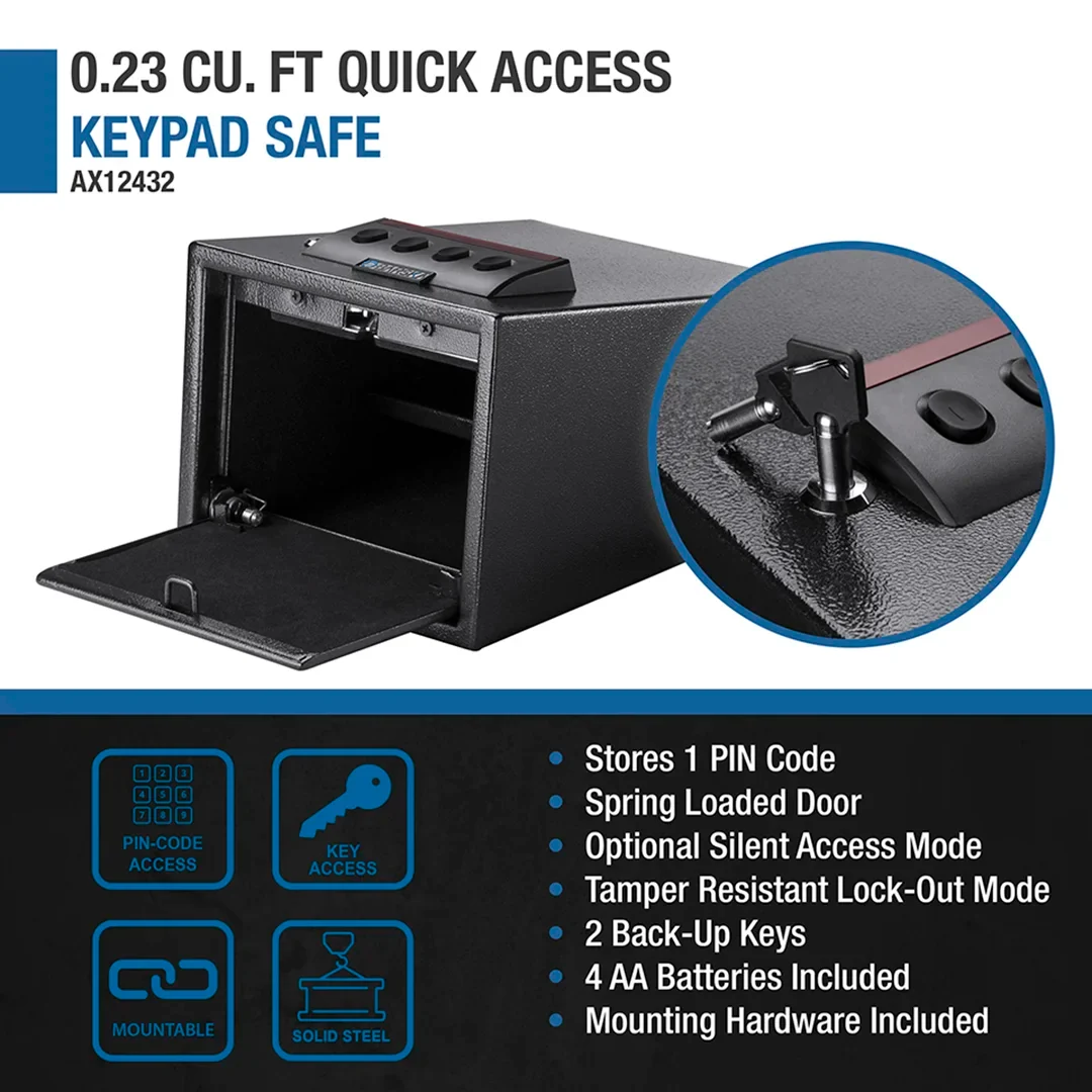 0.23 Cu. ft Quick Access Keypad Safe | AX12432 - Image 9