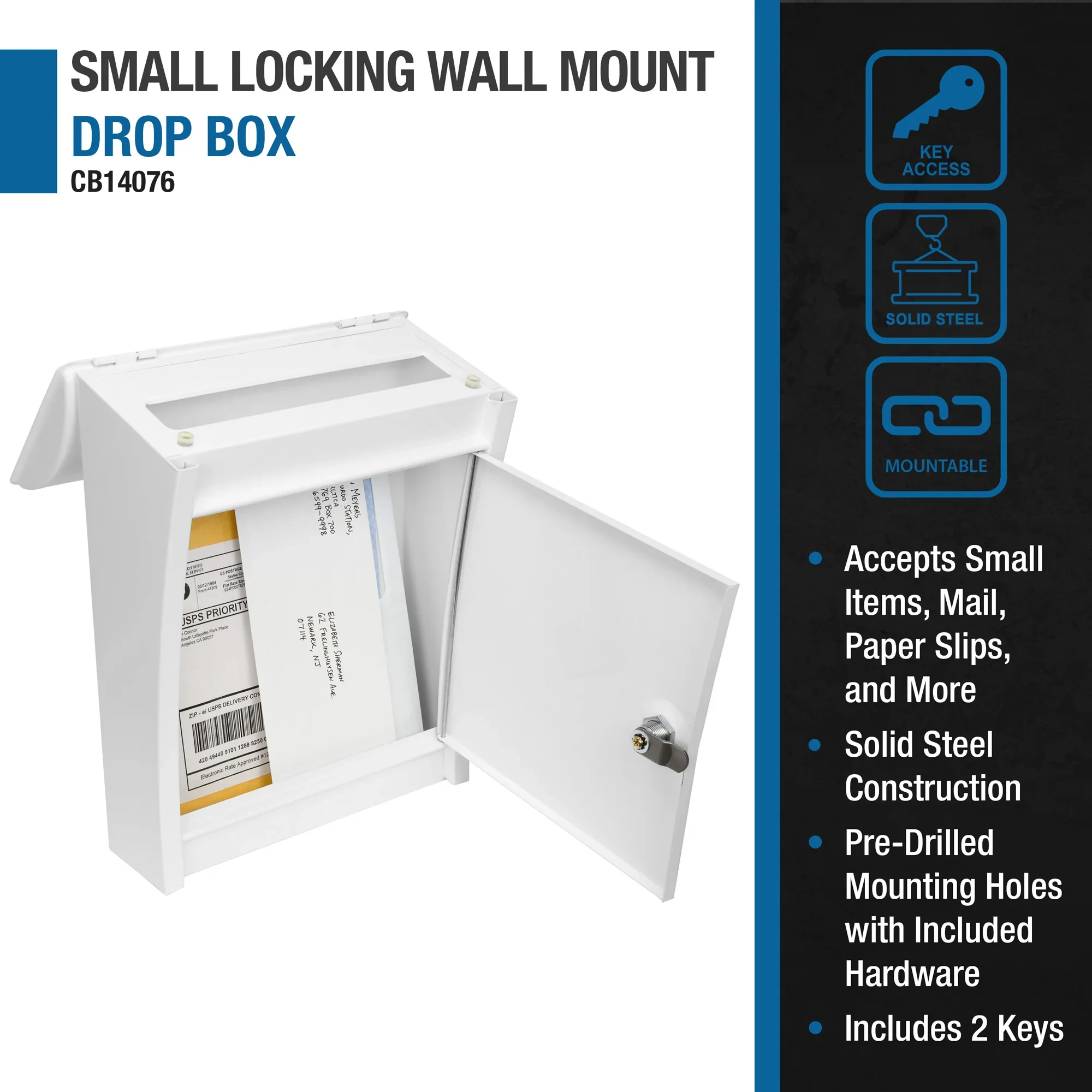 Small Locking Wall Mount Drop Box | CB14076 - Image 9