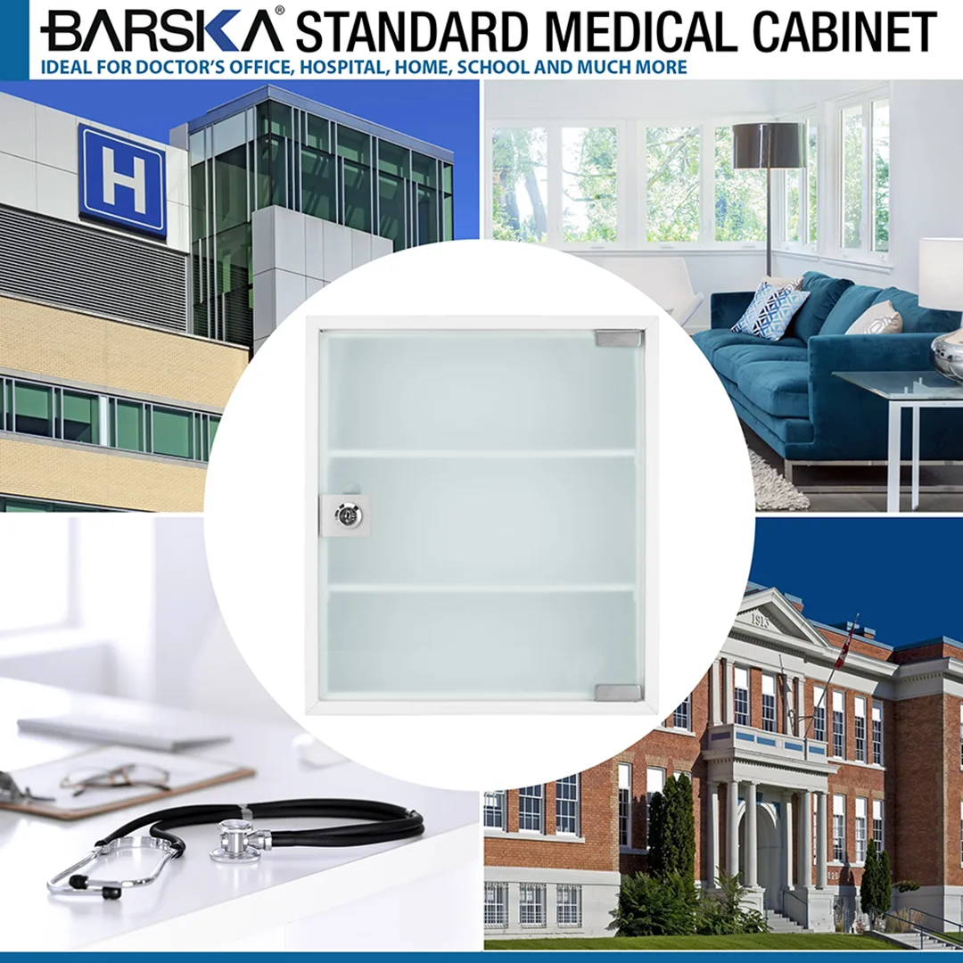 Standard Medical Cabinet with Frosted Glass Door | CB12822 - Image 9