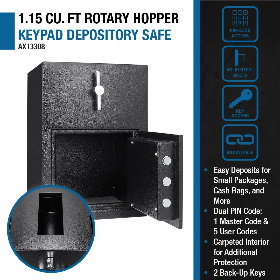 1.15 Cu. ft Rotary Hopper Keypad Depository Safe | AX13308 - Image 9