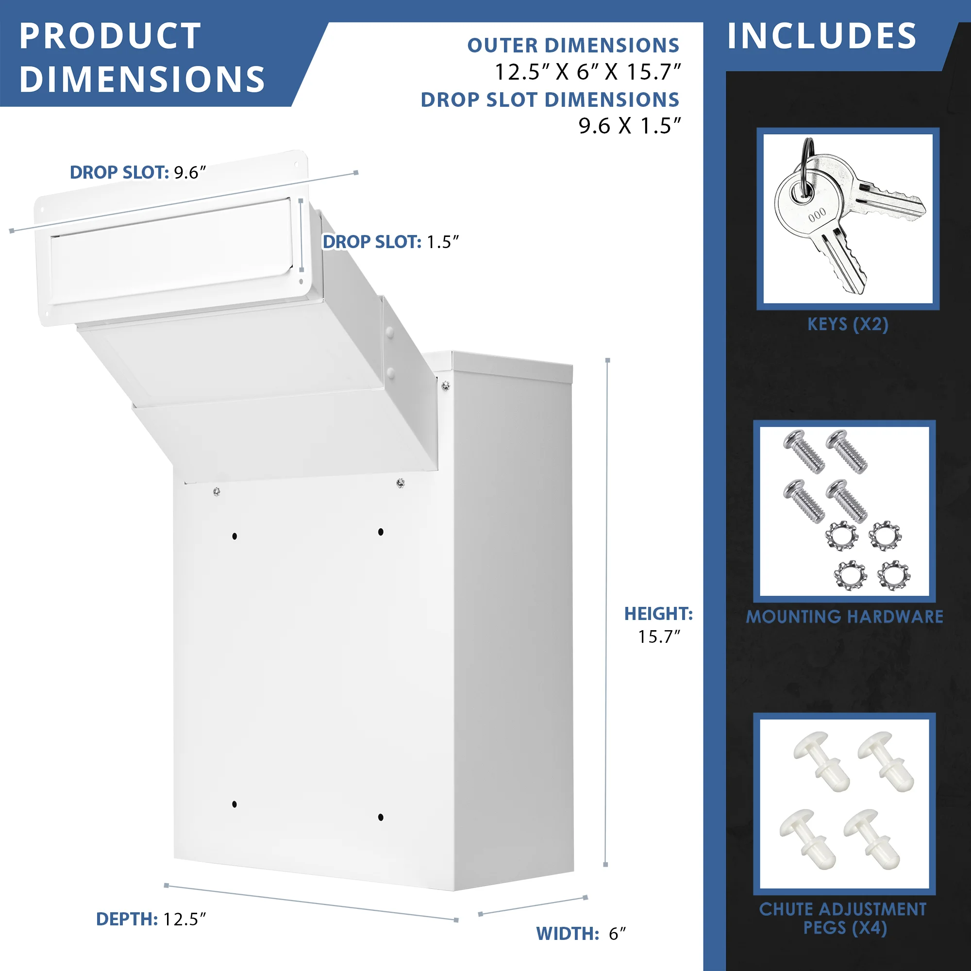 Through-The-Wall Drop Box with Adjustable Chute | CB13954 - Image 9