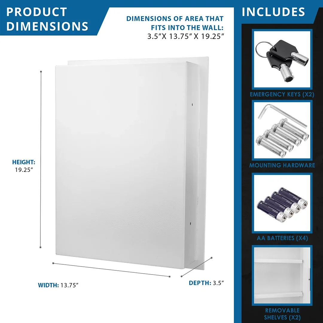0.52 Cu. ft Right Opening Wall Safe, White | AX13030 - Image 9