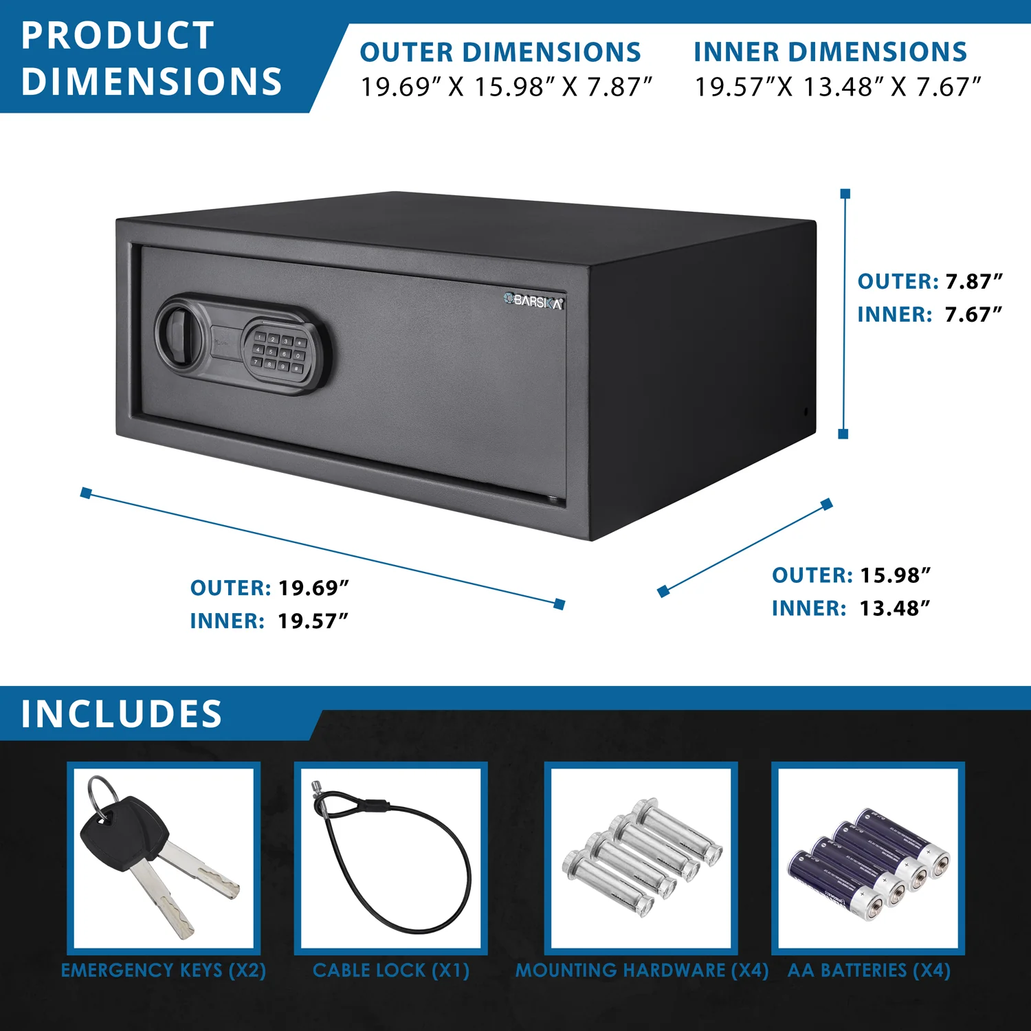 WL120 WardenLight 1.2 Cu. ft Digital Keypad Safe with Interior LED Light | AX13750 - Image 8